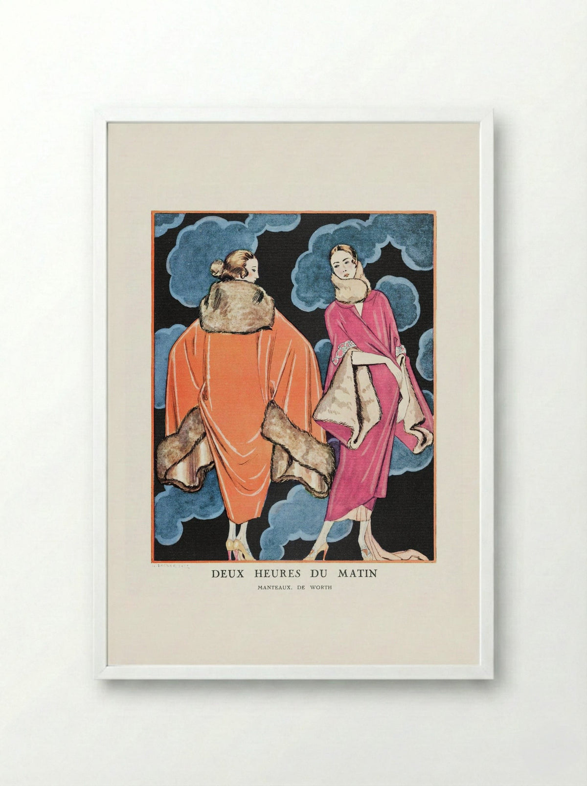 Deux Heures du Matin, Manteaux de Worth - George Barbier - Framed Print White