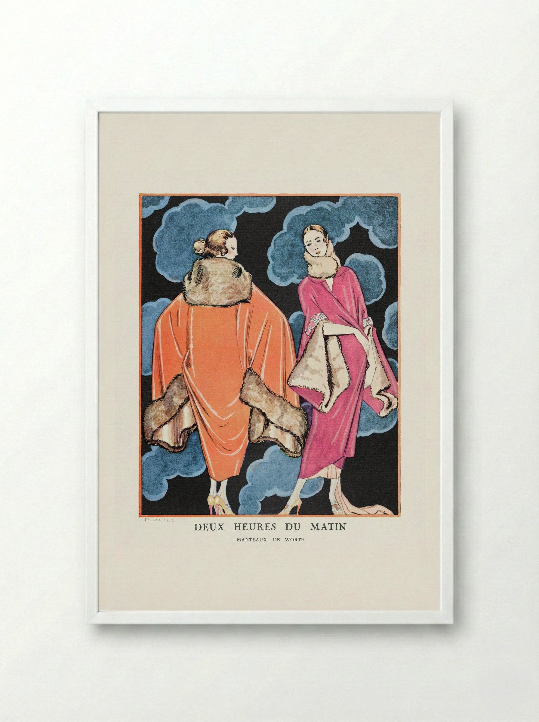 Deux Heures du Matin, Manteaux de Worth - George Barbier - Framed Print White