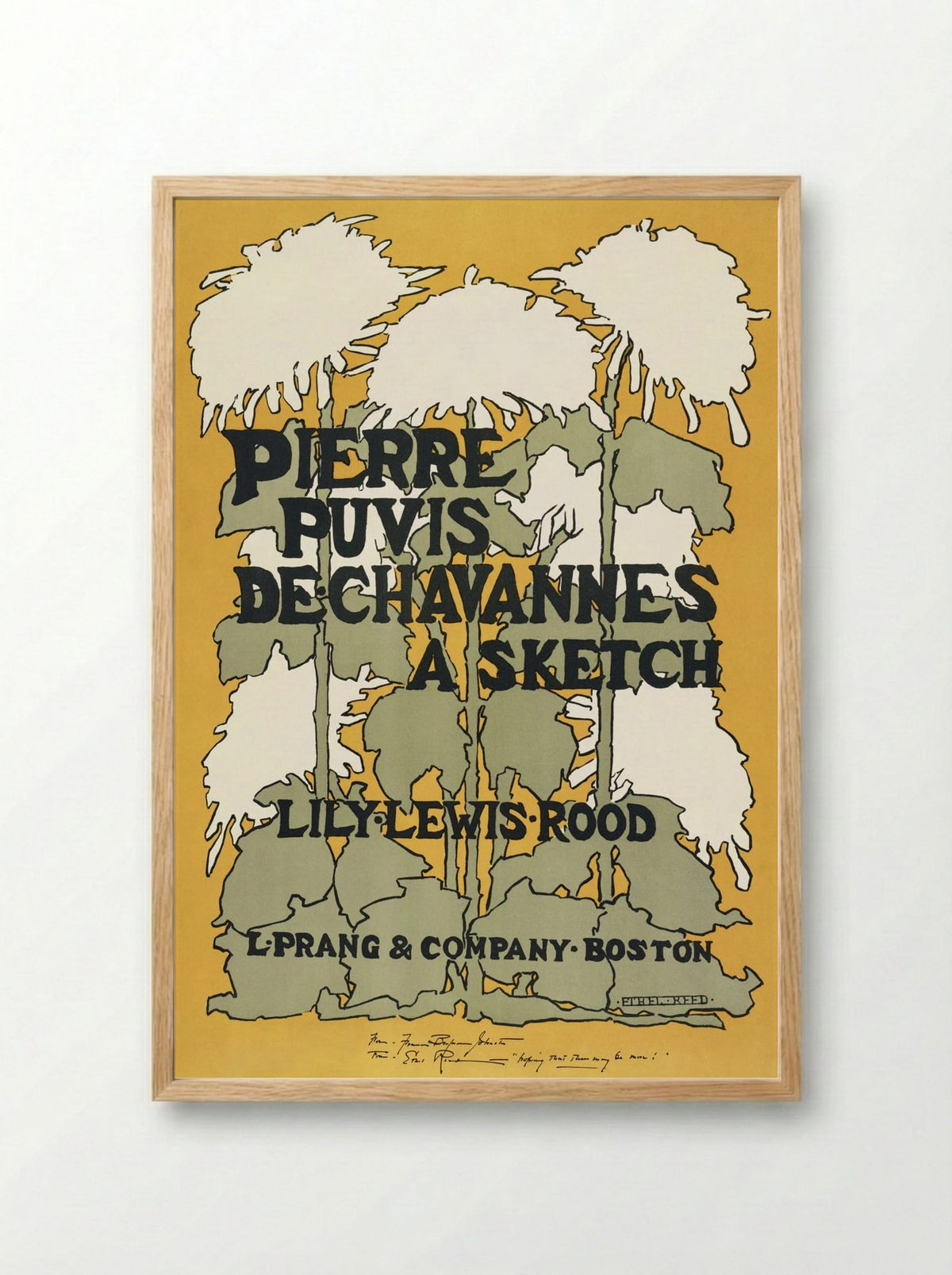 Pierre Puvis de Chavannes: A Sketch of Lily Lewis Rood - Ethel Reed - Framed Print Wood