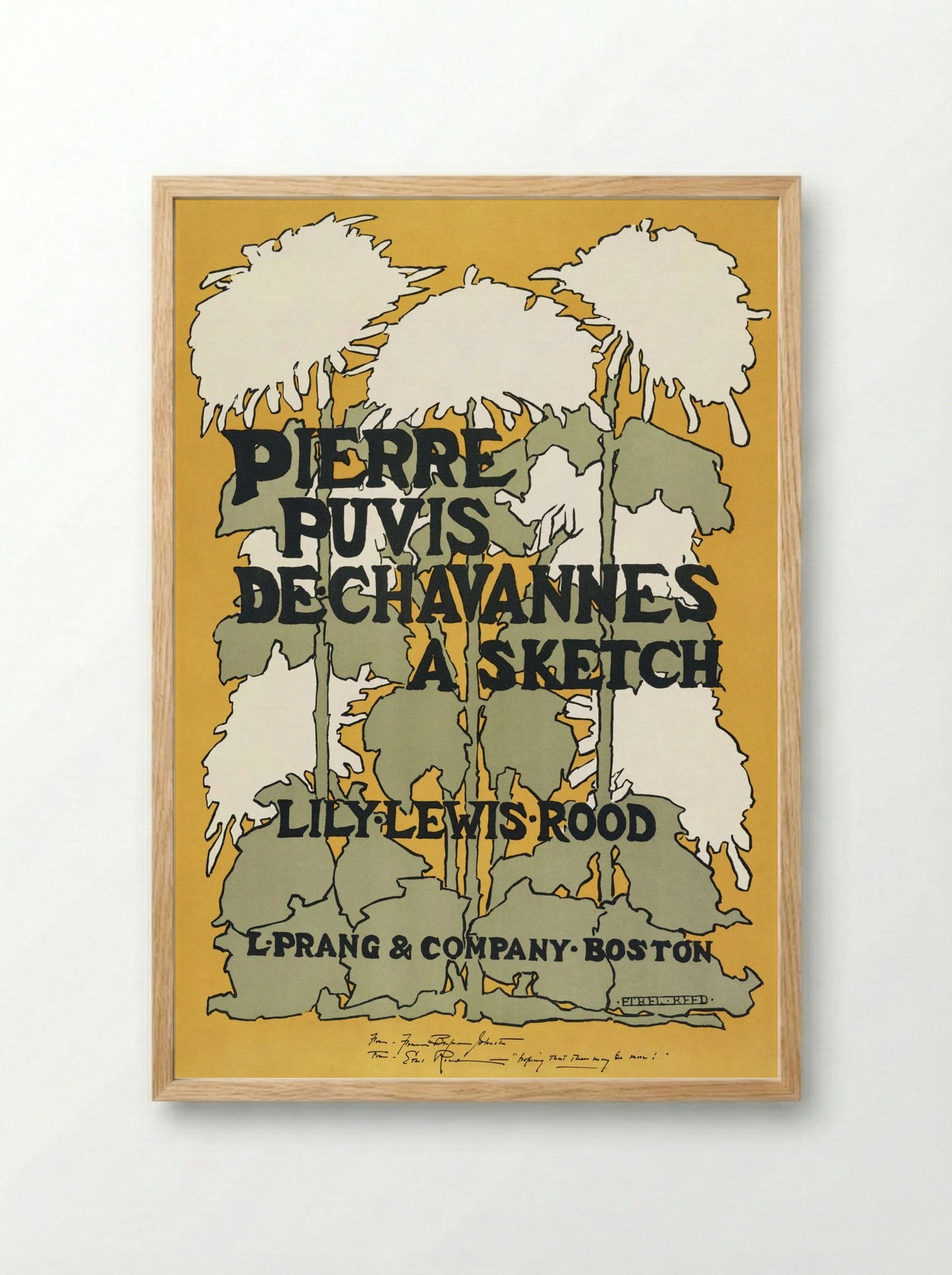 Pierre Puvis de Chavannes: A Sketch of Lily Lewis Rood - Ethel Reed - Framed Print Wood