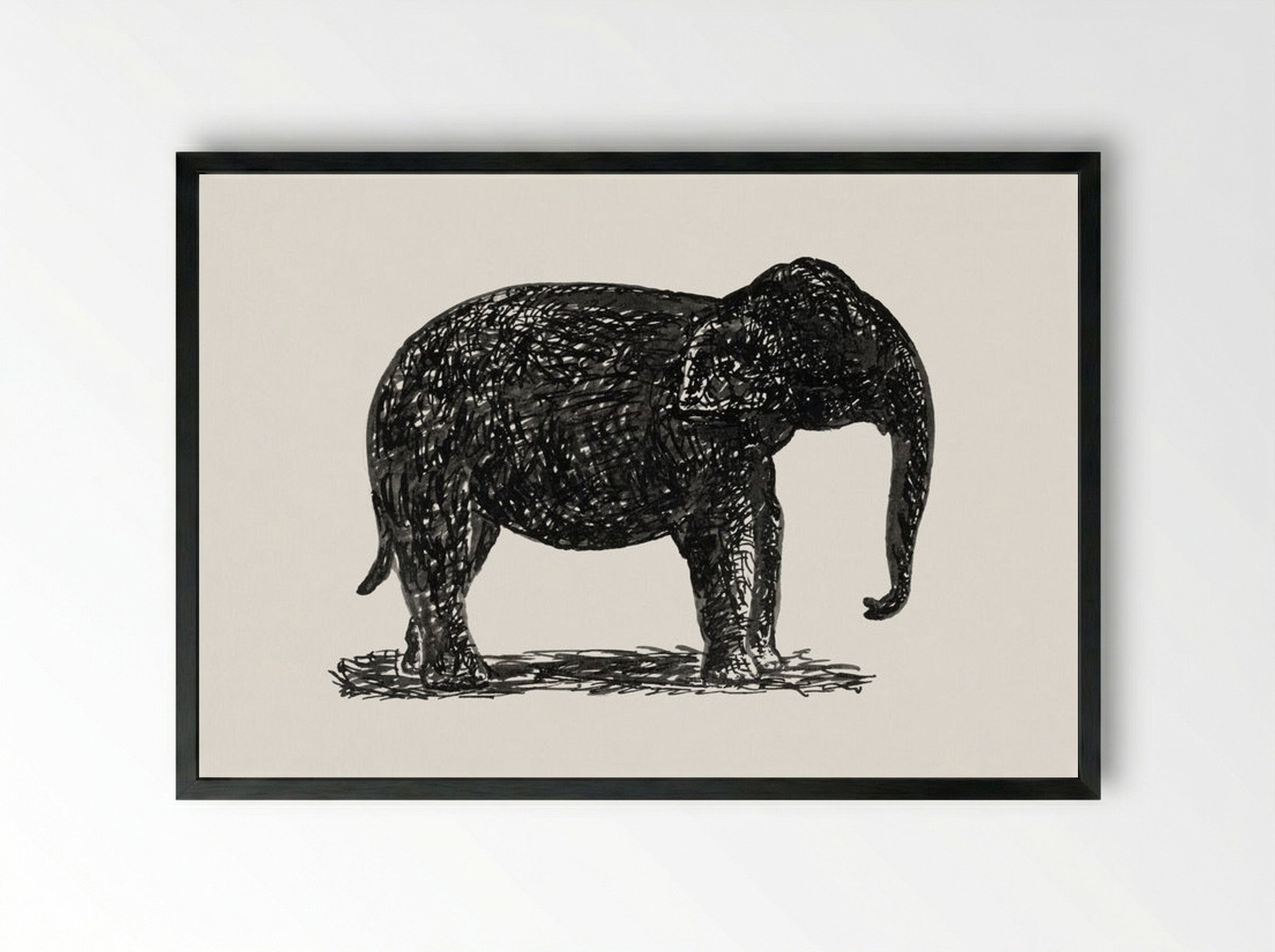 Elephant - Leo Gestel - Framed Print Black