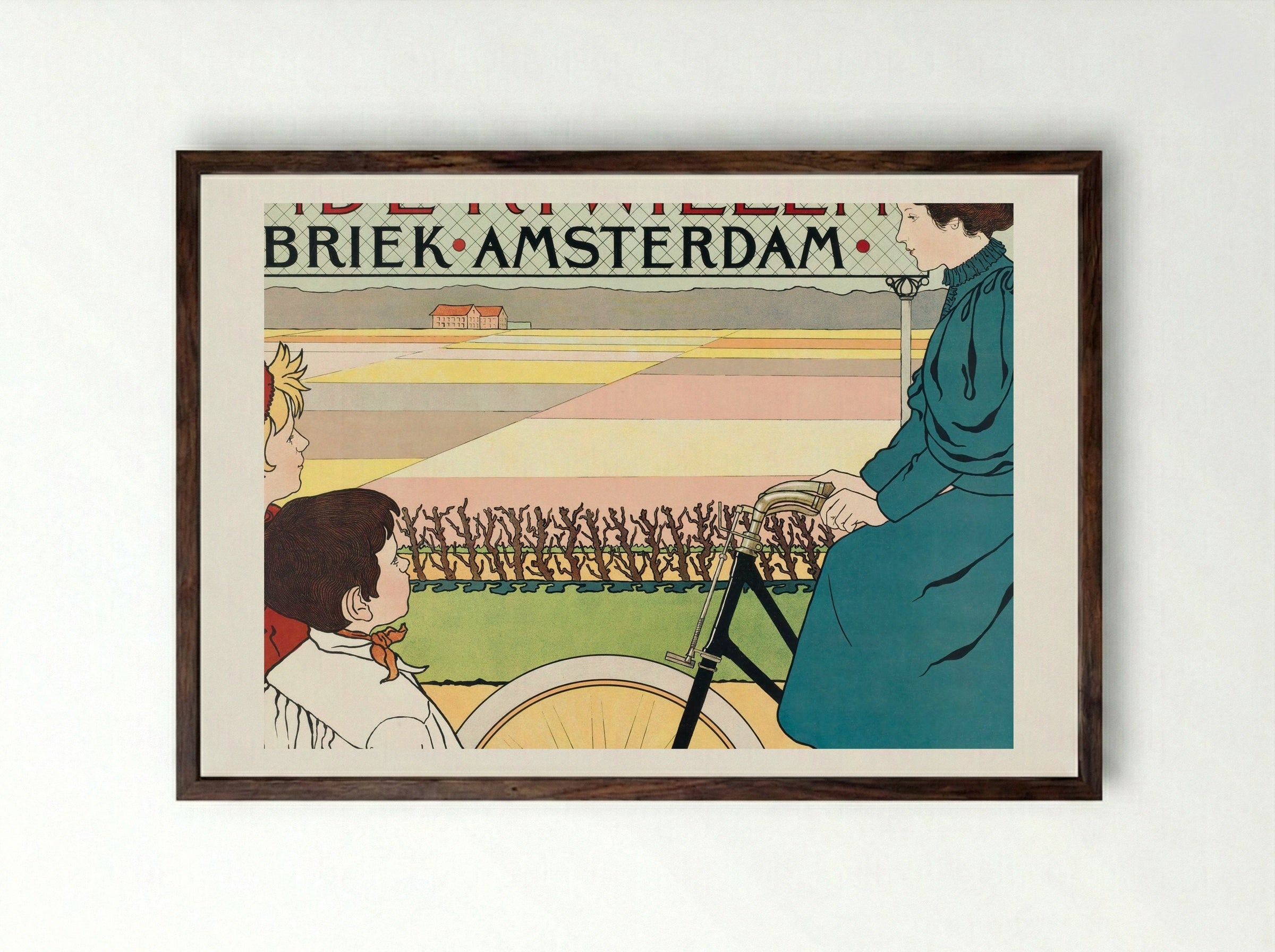 Hinde-Rijwielen Fabriek Amsterdam - Johann Georg van Caspel - Framed Print Dark Wood
