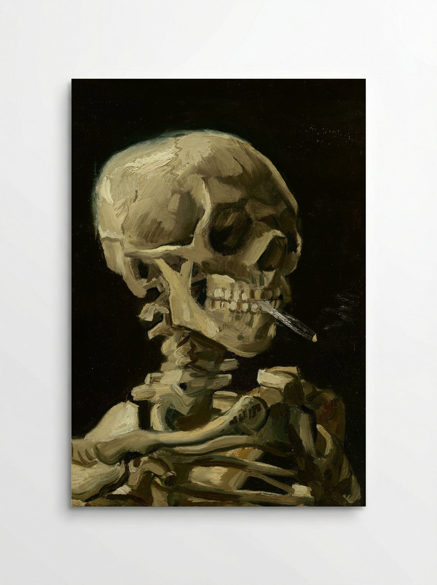 Skull of a Skeleton with Burning Cigarette - Vincent van Gogh - Poster