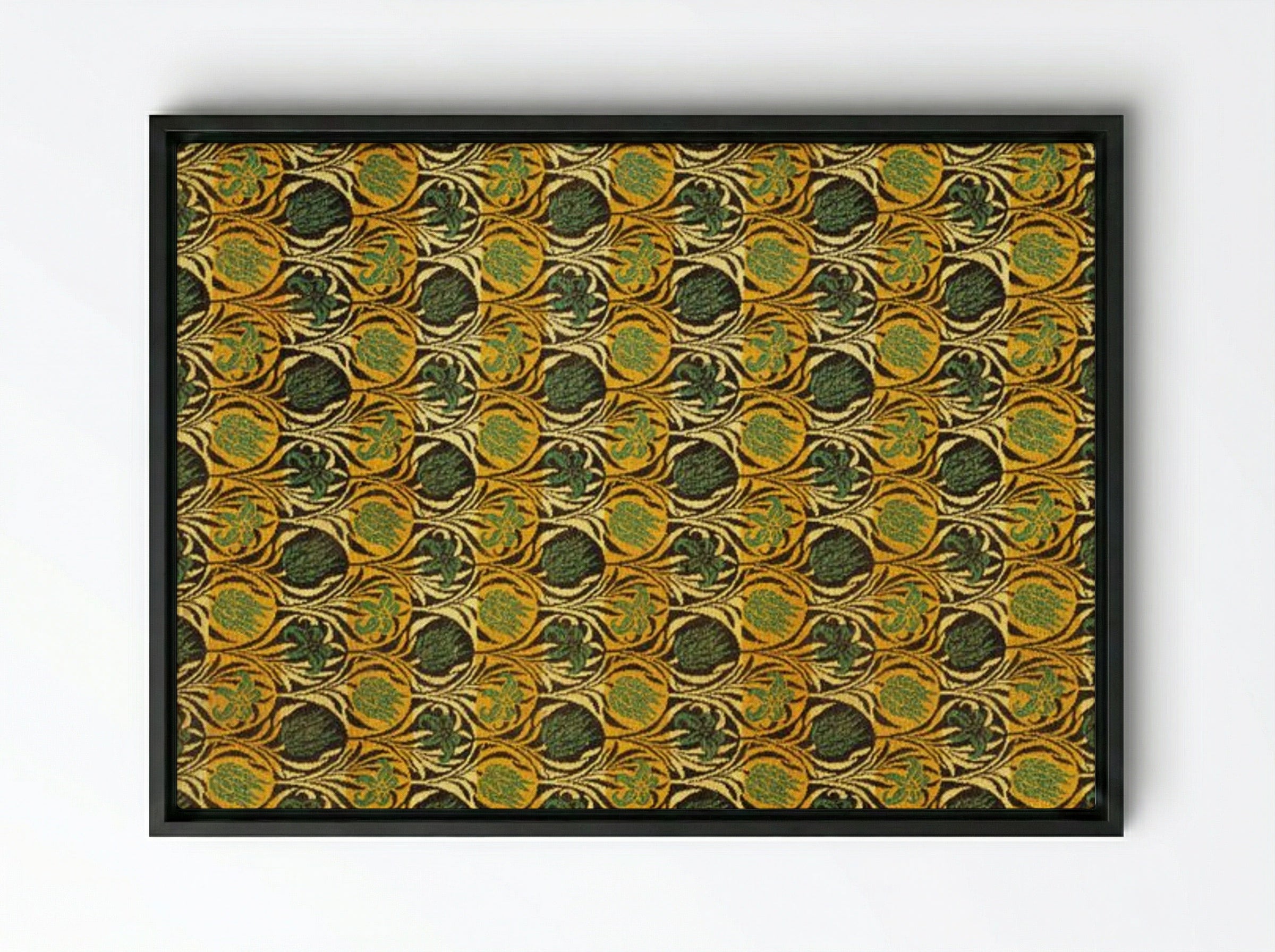 Tulip and Lily - William Morris - Framed Canvas Black