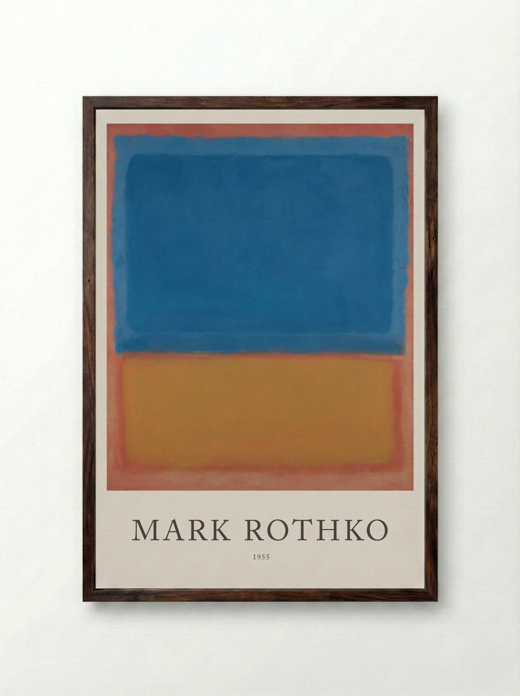 Untitled (Blue and Yellow Rectangles) - Mark Rothko - Framed Print Dark Wood