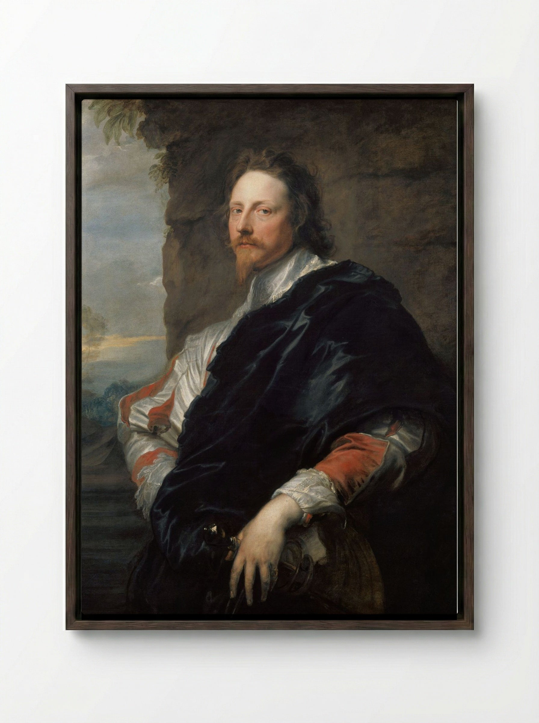 Nicolas Lanier - Anthony van Dyck - Framed Canvas Dark Wood