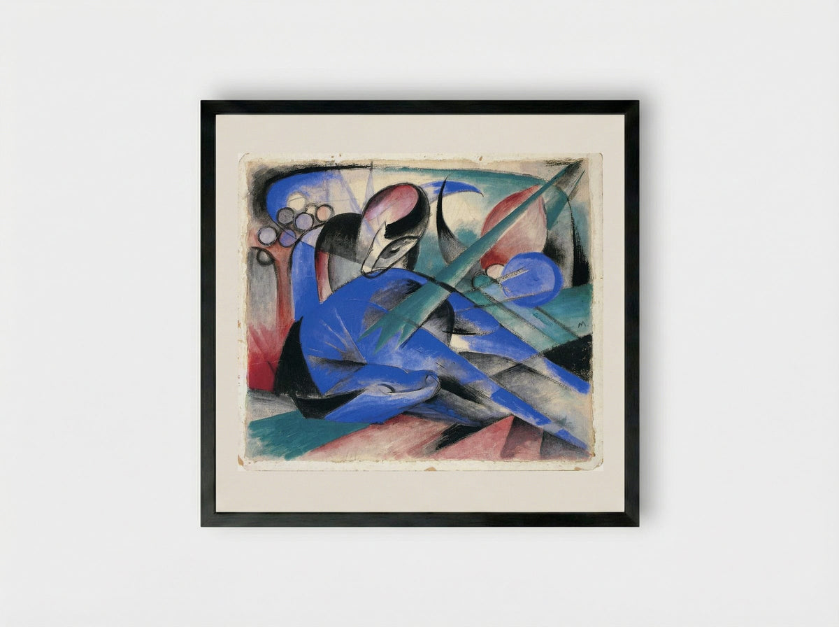 Horse Asleep - Franz Marc - Framed Print Black