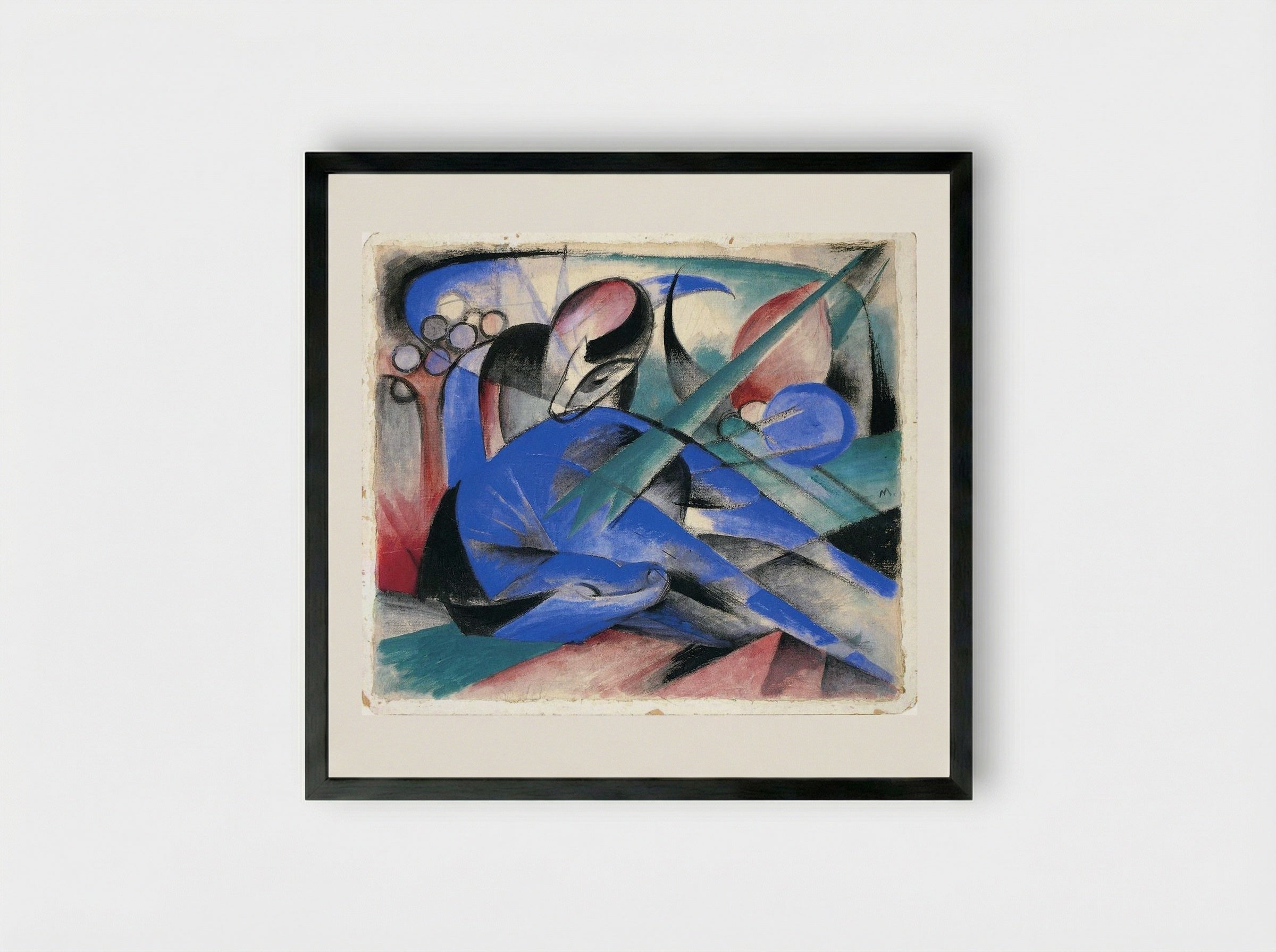 Horse Asleep - Franz Marc - Framed Print Black