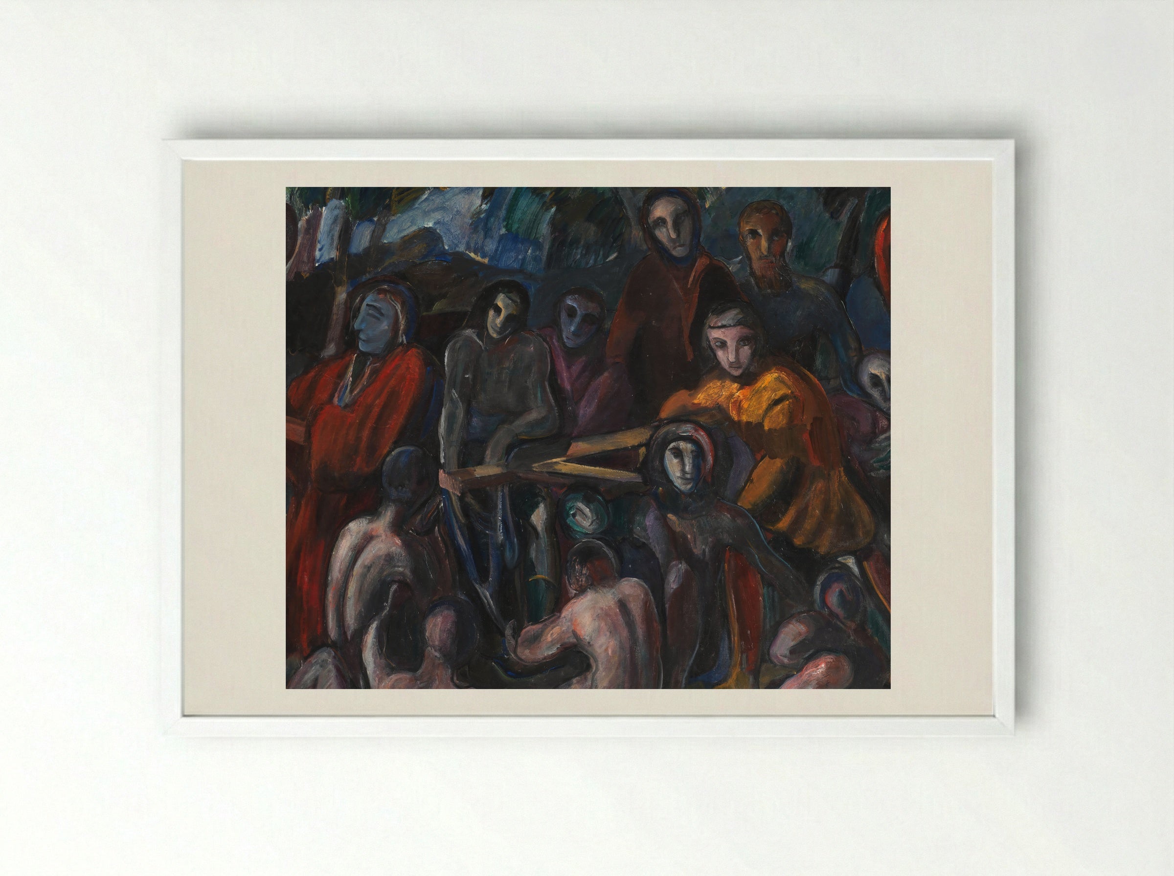 The Road to Golgotha - Jens Adolf Jerichau - Framed Print White