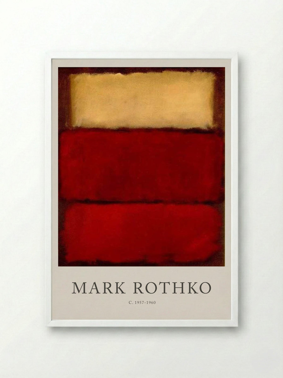 Untitled (Three Rectangles) - Mark Rothko - Framed Print White