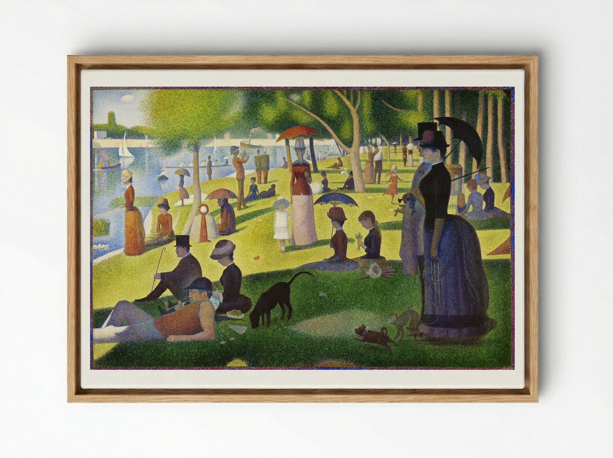 A Sunday on La Grande Jatte - Georges Seurat - Framed Canvas Wood