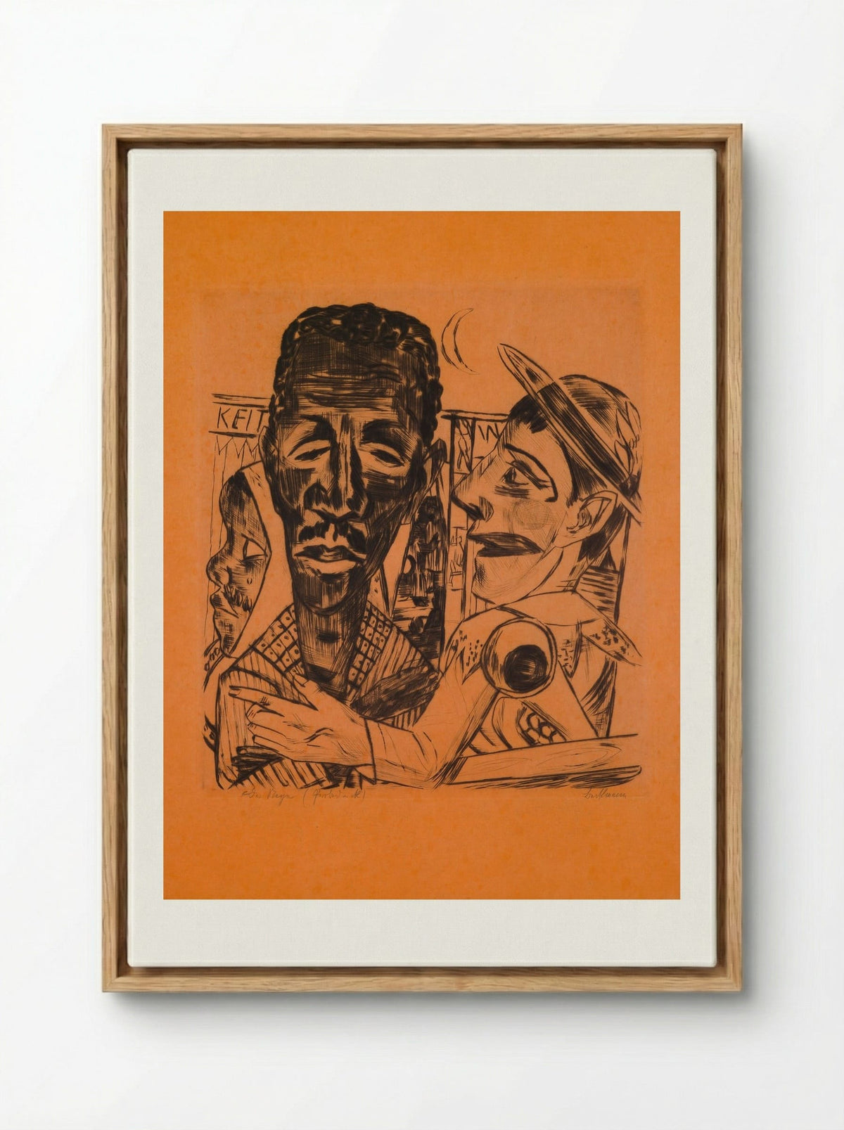 The Man, Plate 6 of 'Annual Fair' - Max Beckmann - Framed Canvas Wood