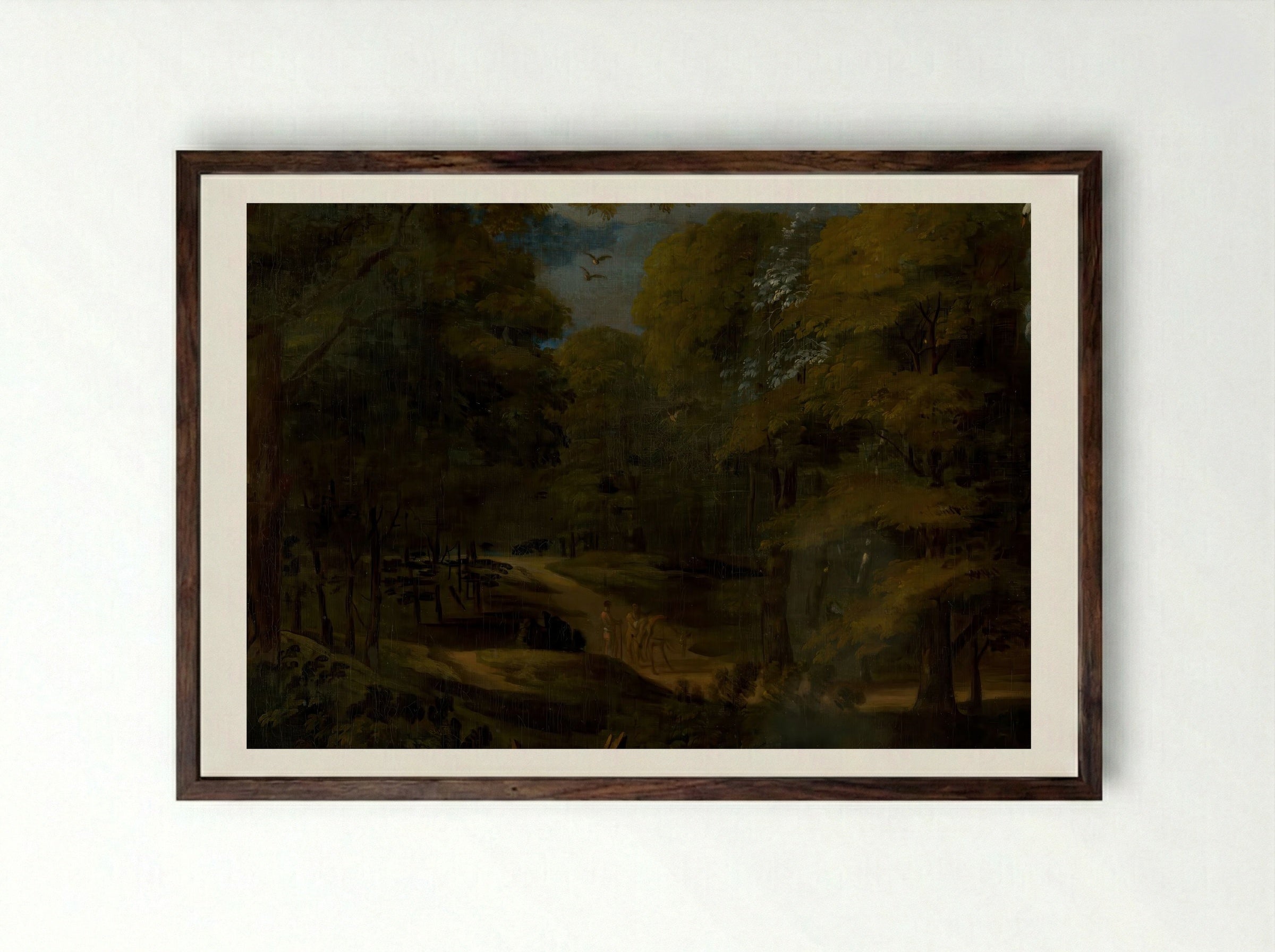 Venus Lamenting over the Dead Adonis - Erasmus Quellinus II - Framed Print Dark Wood