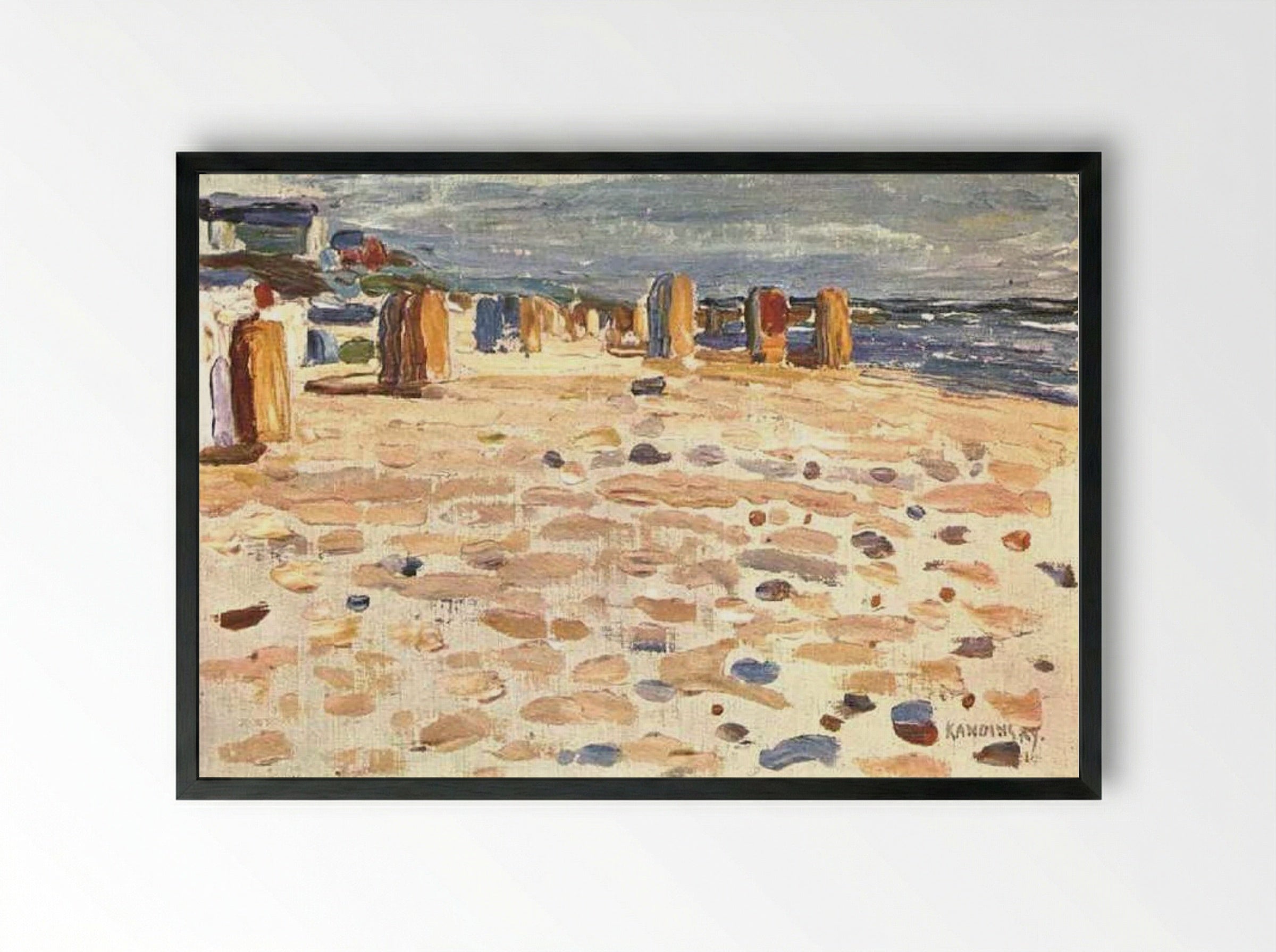 Beach Baskets in Holland - Wassily Kandinsky - Framed Print Black