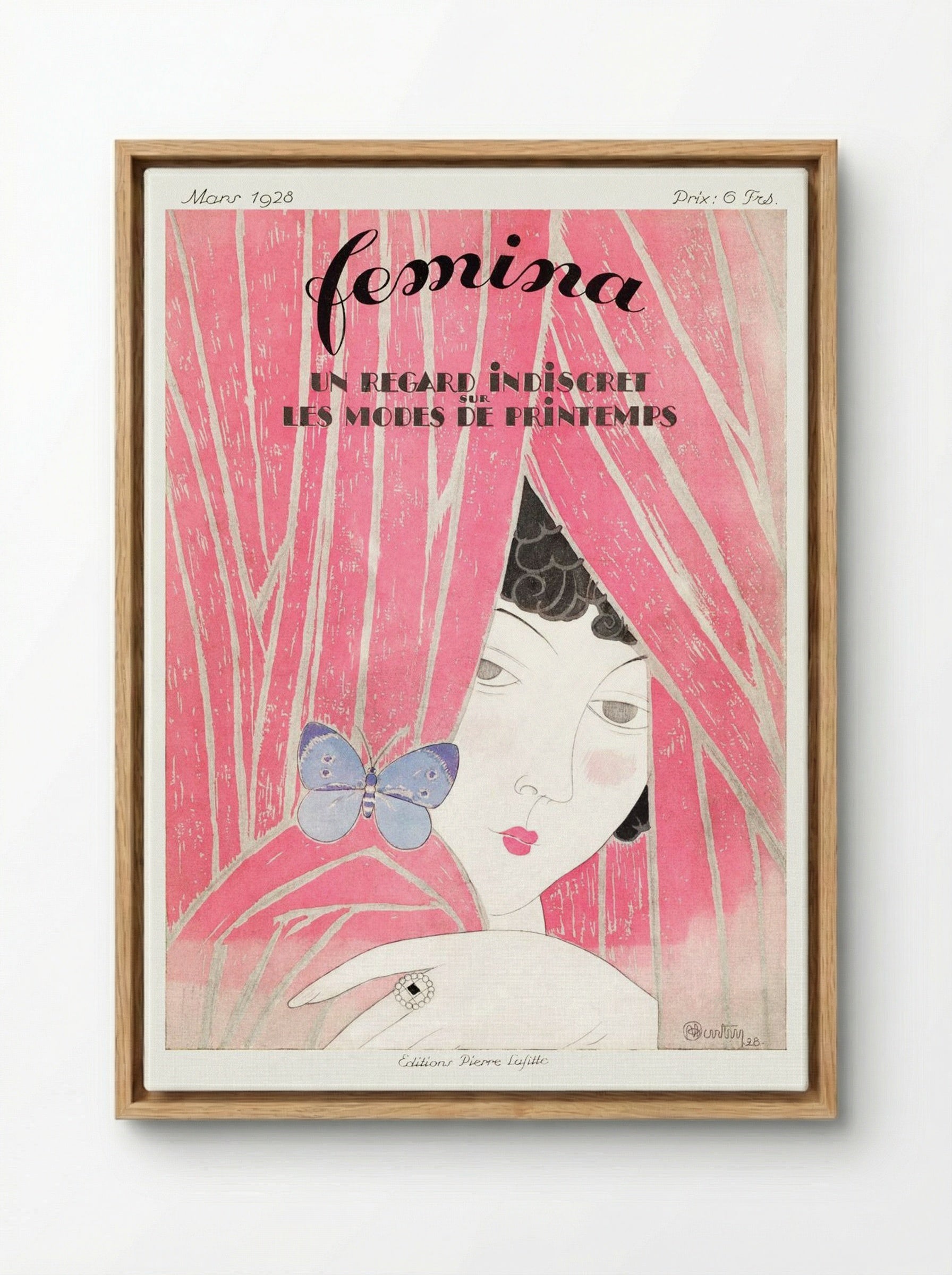 The Fashion Magazine as Temptress, Femina - Georges Léonnec - Framed Canvas Wood