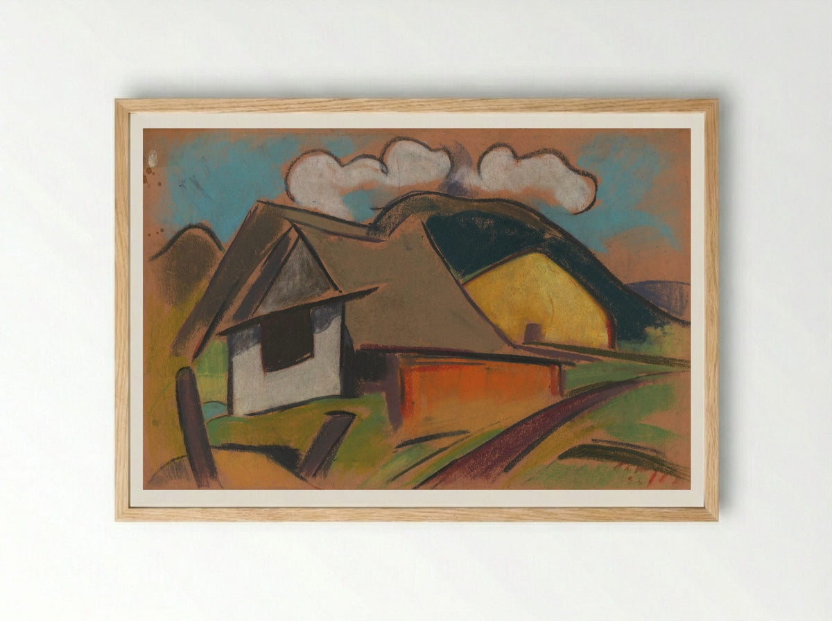 Cottages in the Mountains - Zolo Palugyay - Framed Print Wood