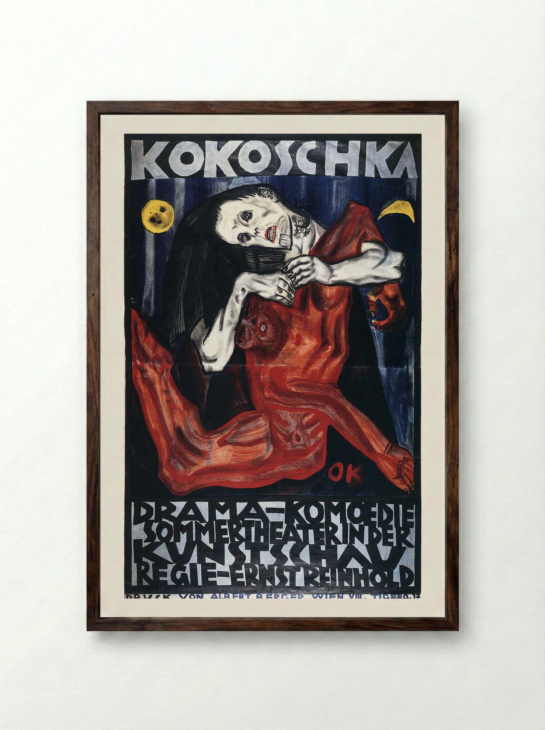 Pieta (Drama Komödie Sommer Theater Poster) - Oskar Kokoschka - Framed Print Dark Wood