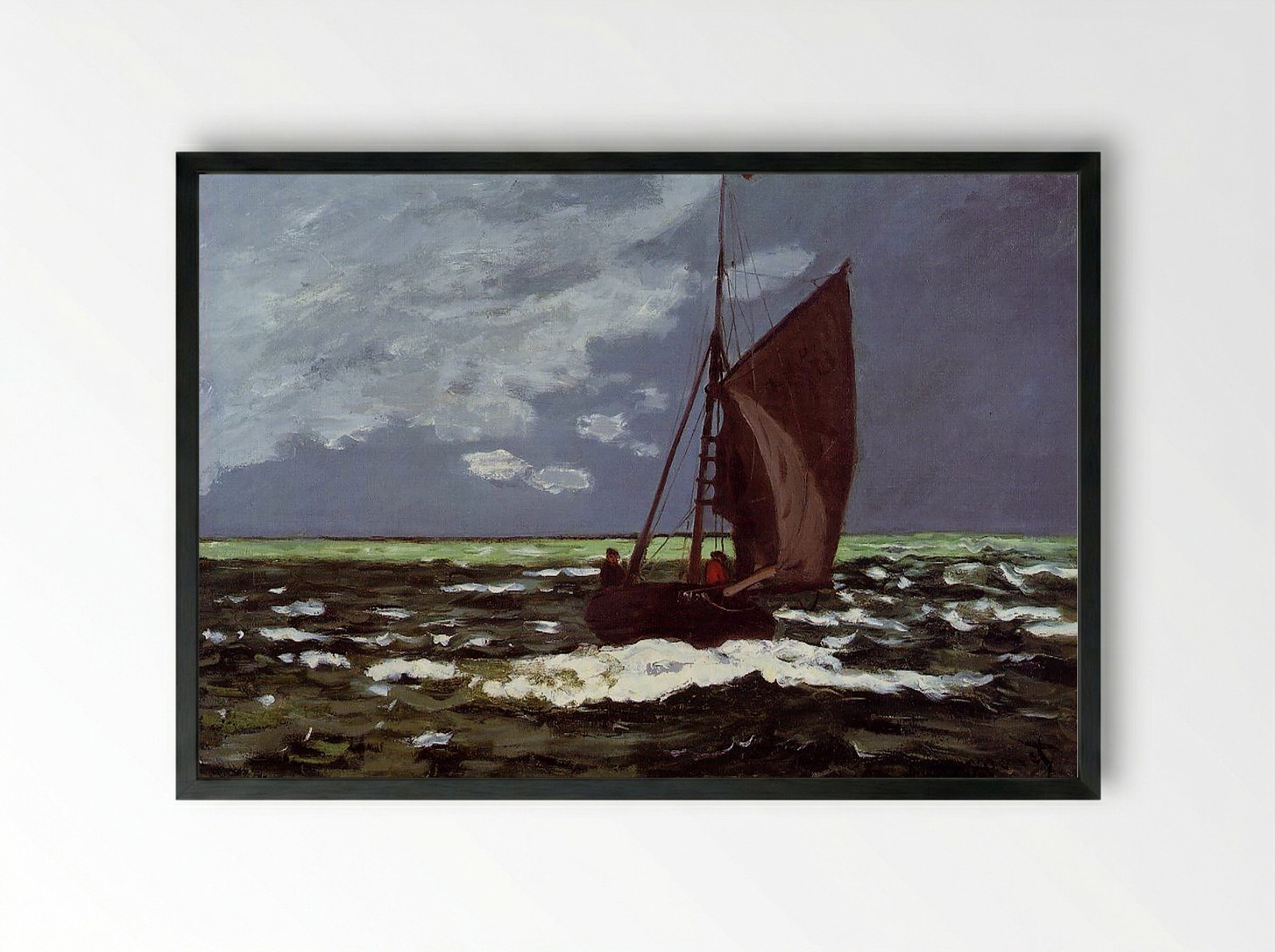 Stormy Seascape - Eugène Boudin - Framed Print Black