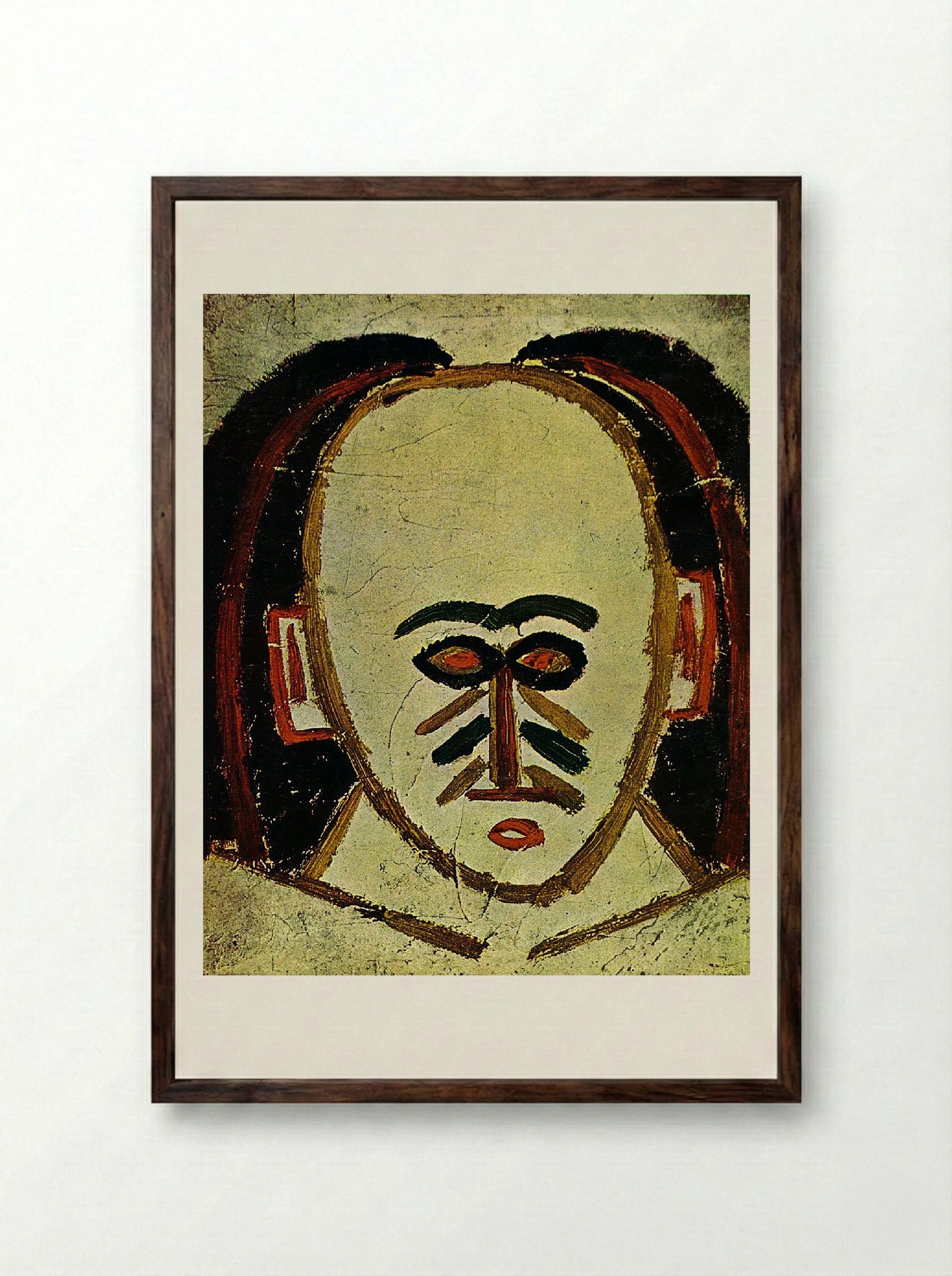Head of a Man - Alexej von Jawlensky - Framed Print Dark Wood