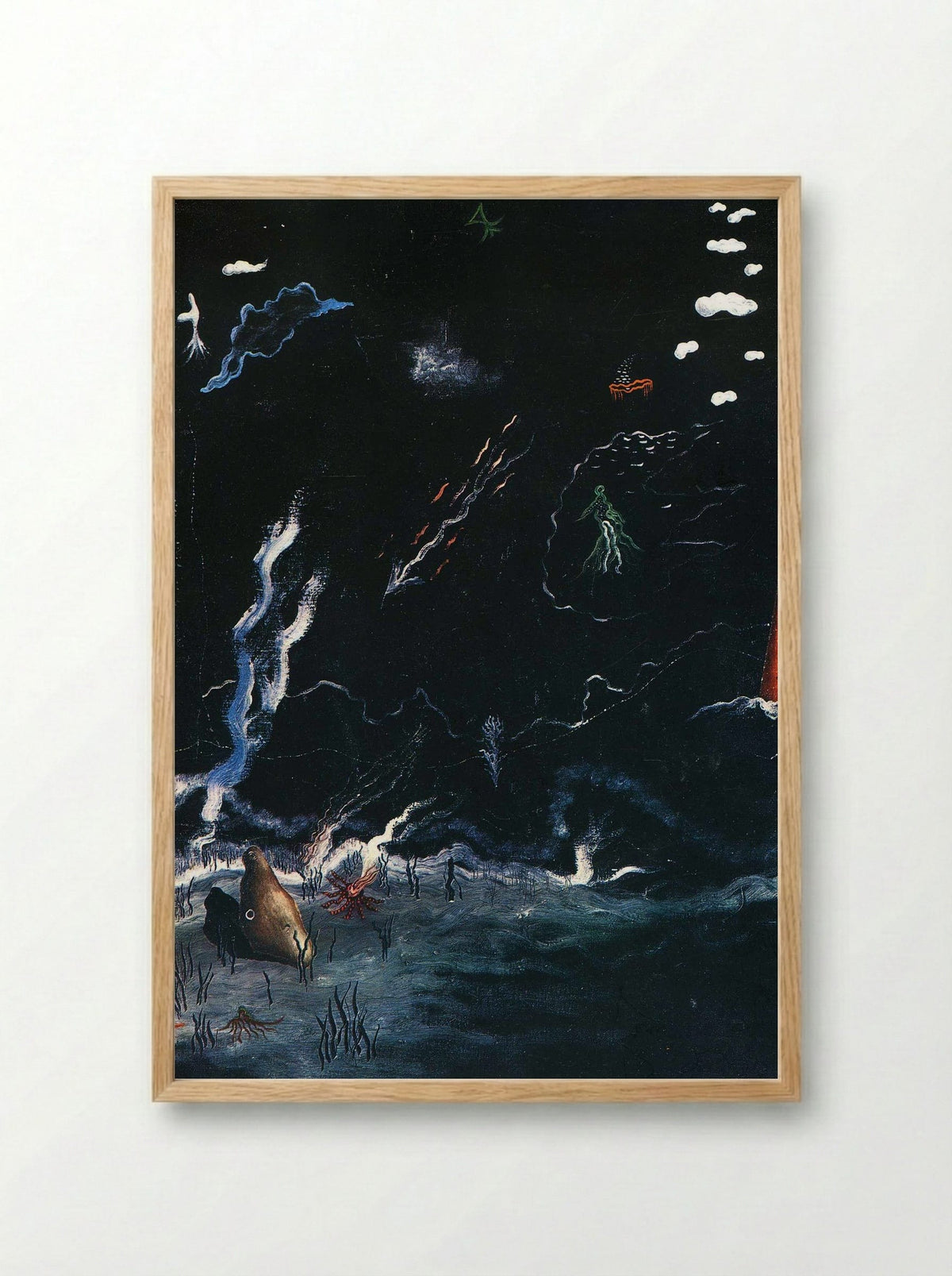 Storm (Black Landscape) - Yves Tanguy - Framed Print Wood