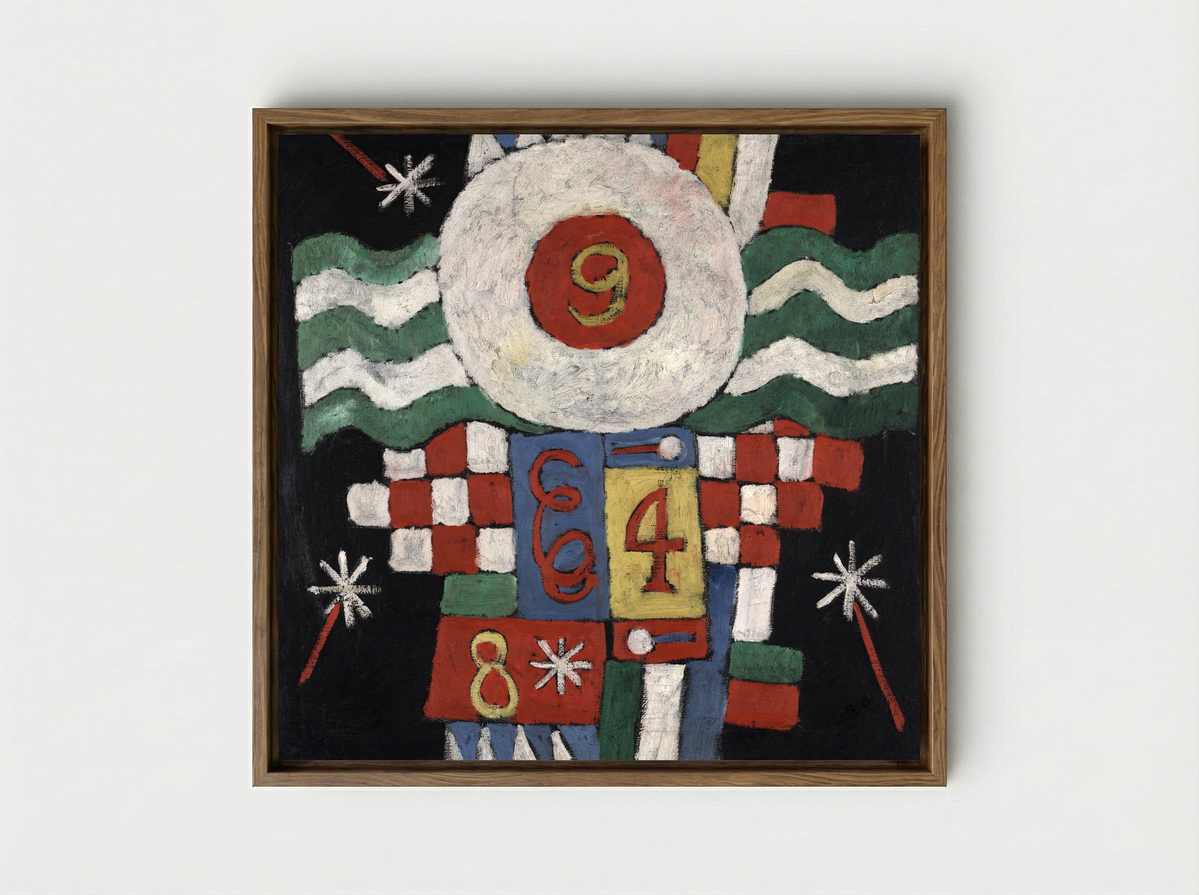 Collection of Numbers, Designs and Letters Seen by Me at the Beginning of the War in Berlin - Paul Klee - Framed Canvas Wood