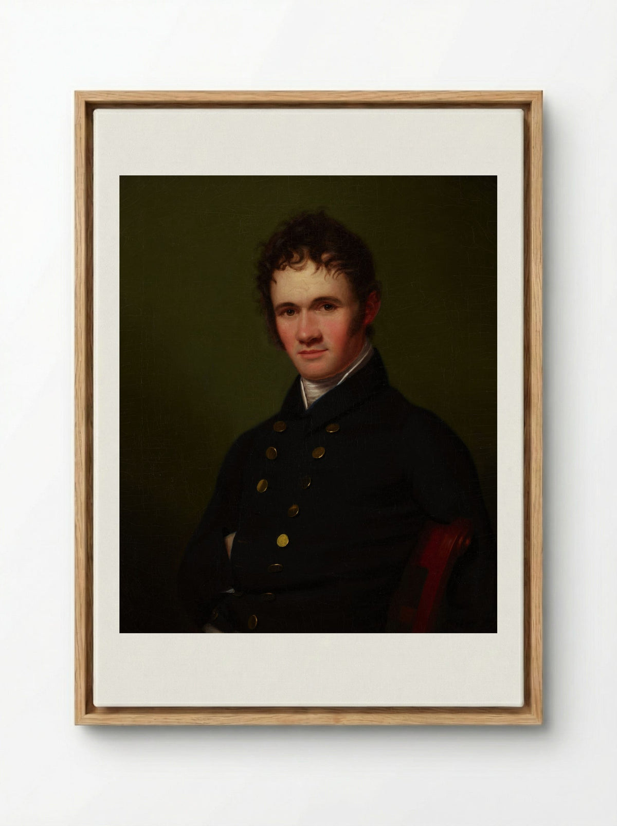 Portrait of a Man, Waist-Length, Seated - Fine Art Print - Framed Canvas Wood