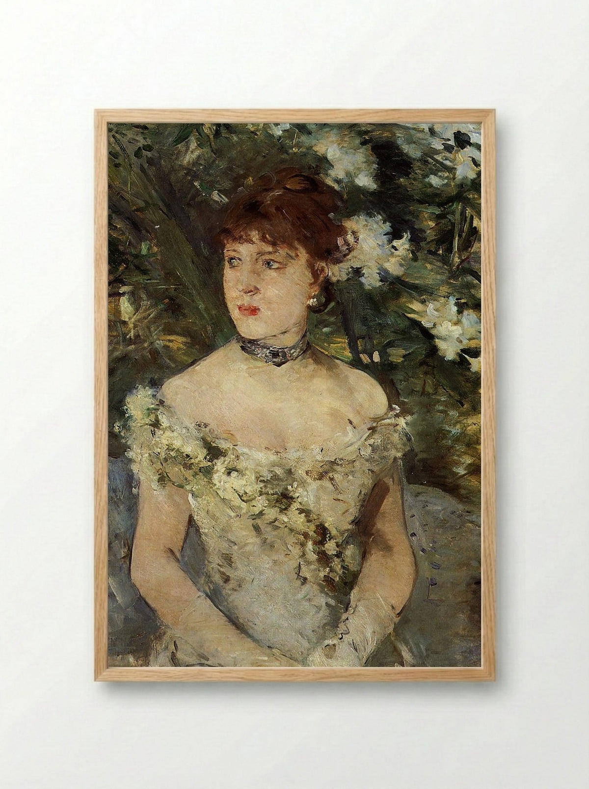 Young Girl in a Ball Gown - Berthe Morisot - Framed Print Wood