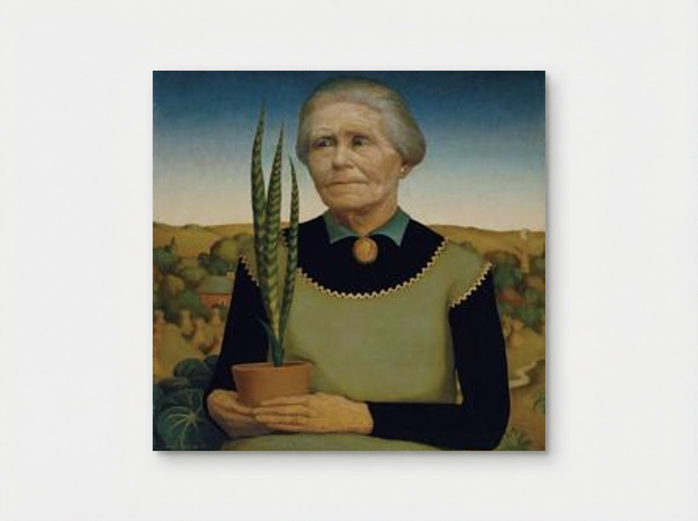 Woman with Plants - Grant Wood - Poster