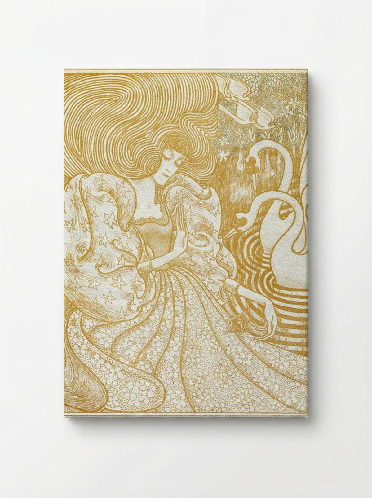 Woman with a Butterfly at a Pond with Two Swans - Jan Toorop - Canvas