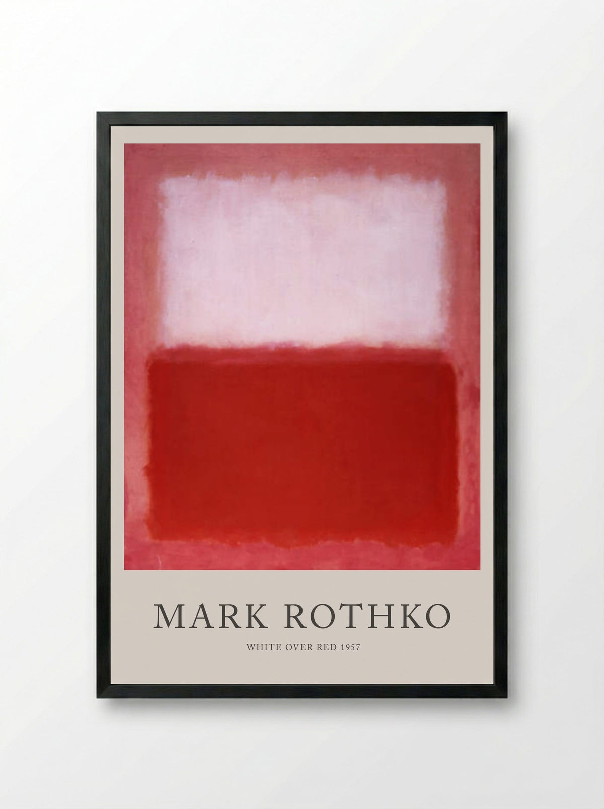 White Over Red - Mark Rothko - Framed Print Black