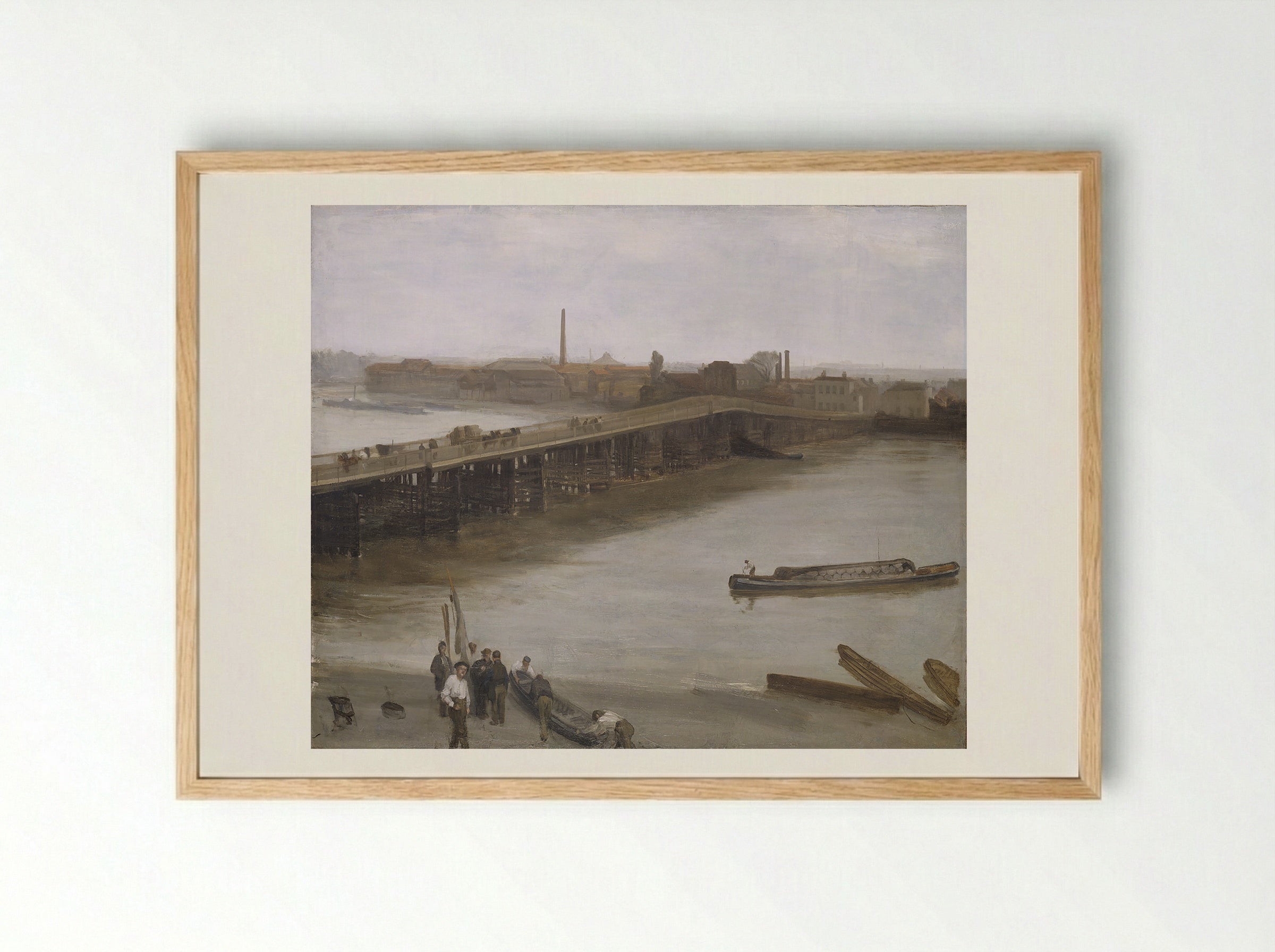Nocturne: Grey and Silver – Chelsea Embankment - James McNeill Whistler - Framed Print Wood