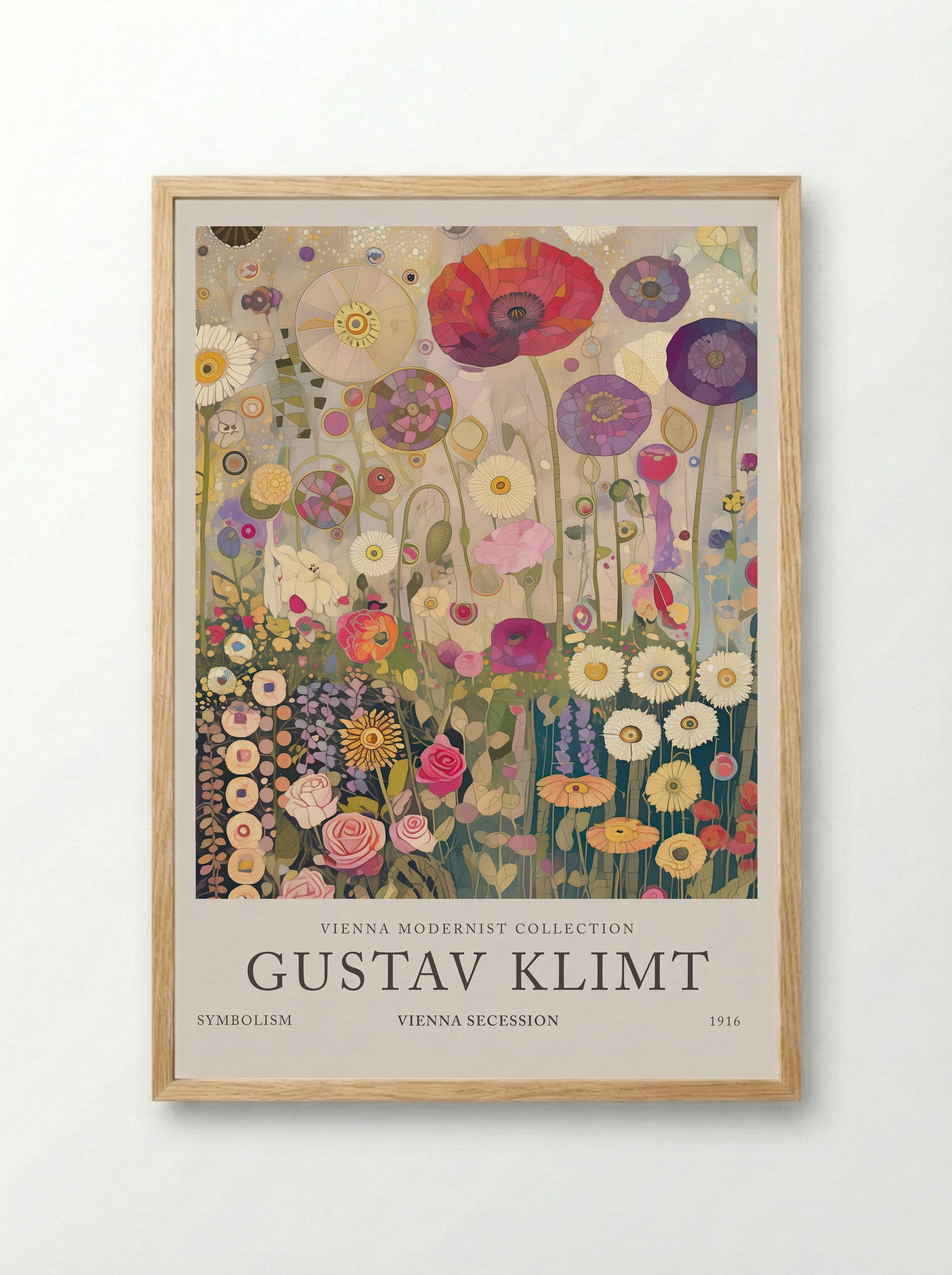 Radiant Flower Waltz - Gustav Klimt - Framed Print Wood