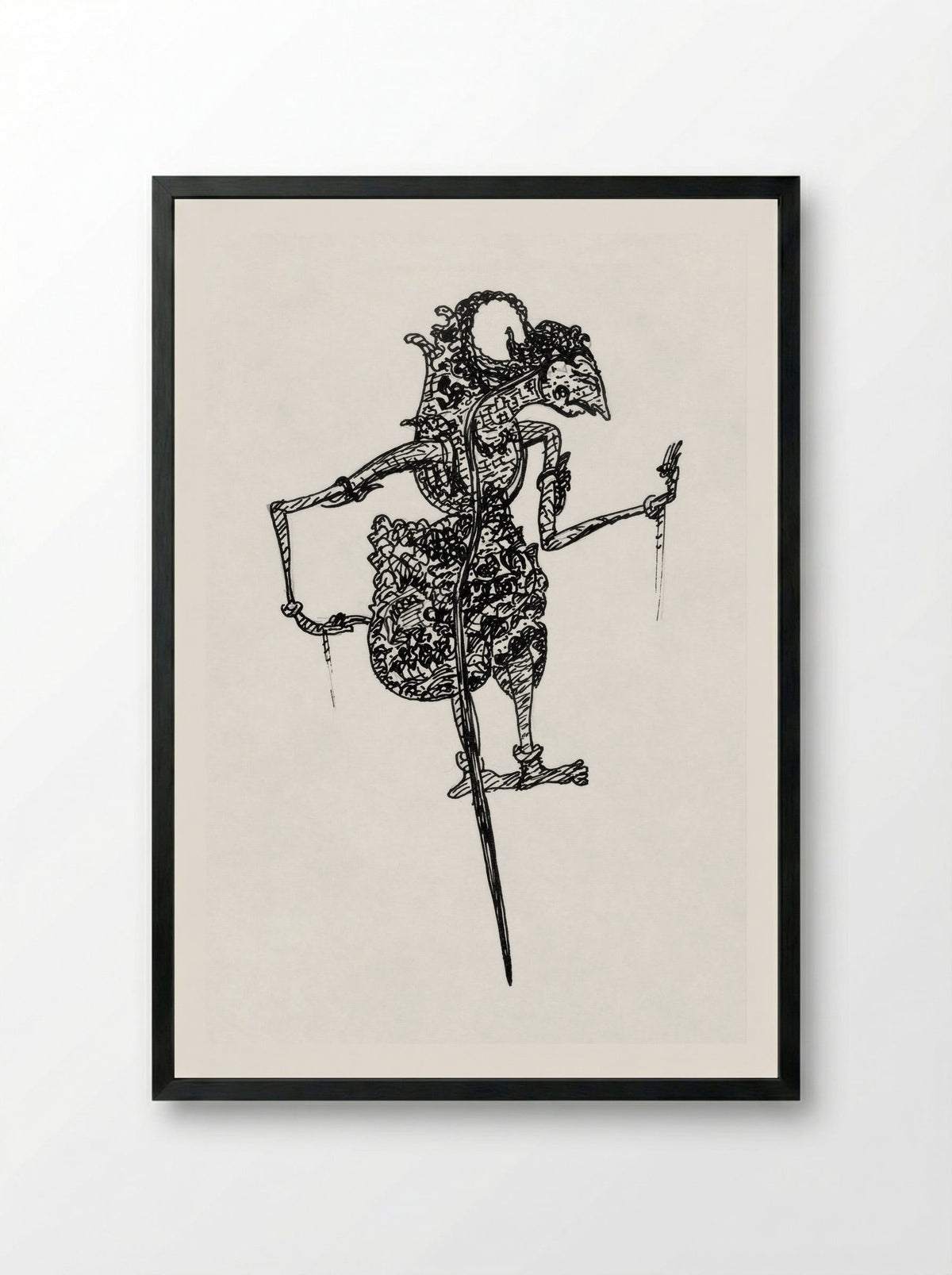 Wajangpop (Wayang Puppet) - Leo Gestel - Framed Print Black