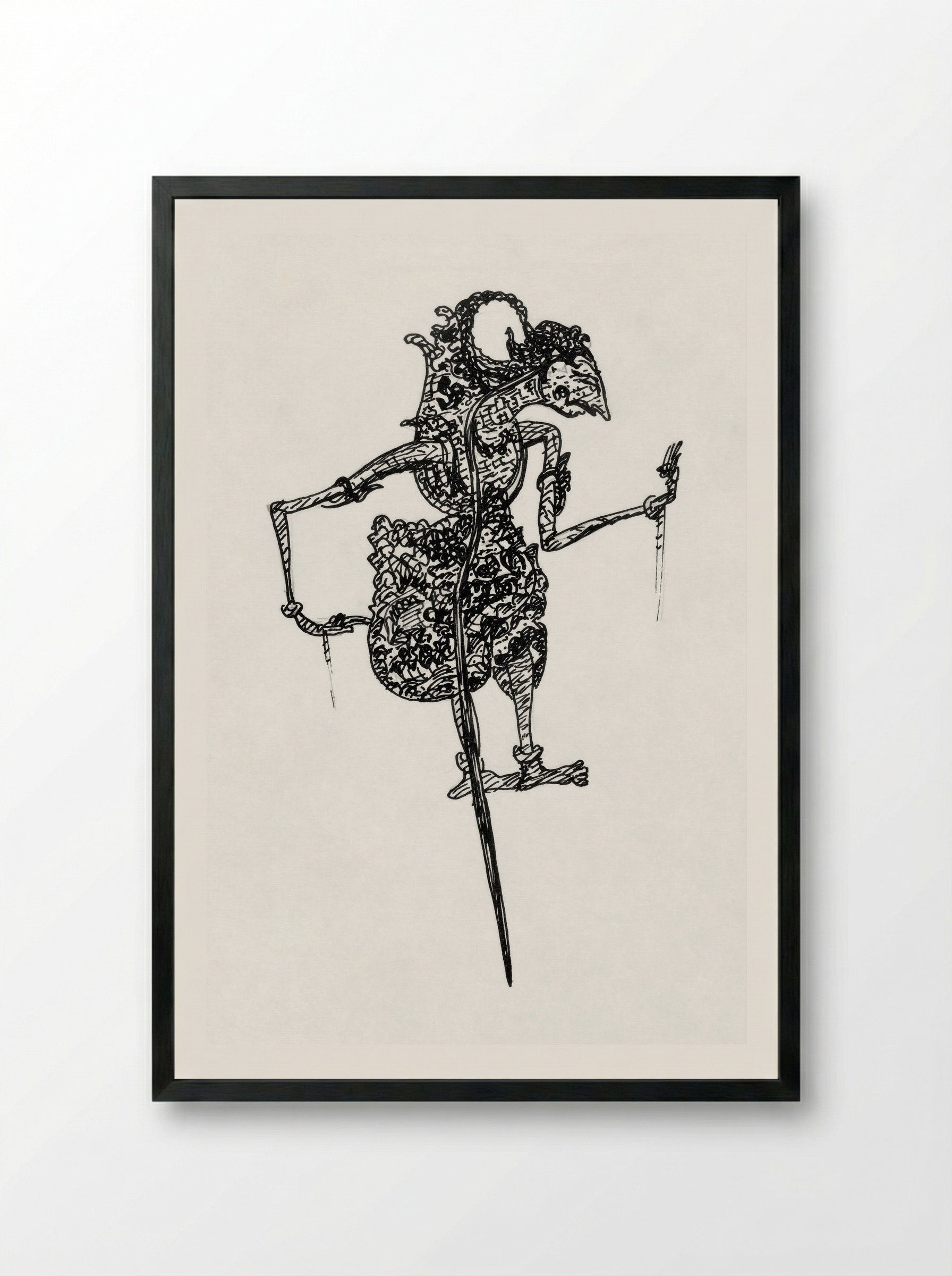 Wajangpop (Wayang Puppet) - Leo Gestel - Framed Print Black