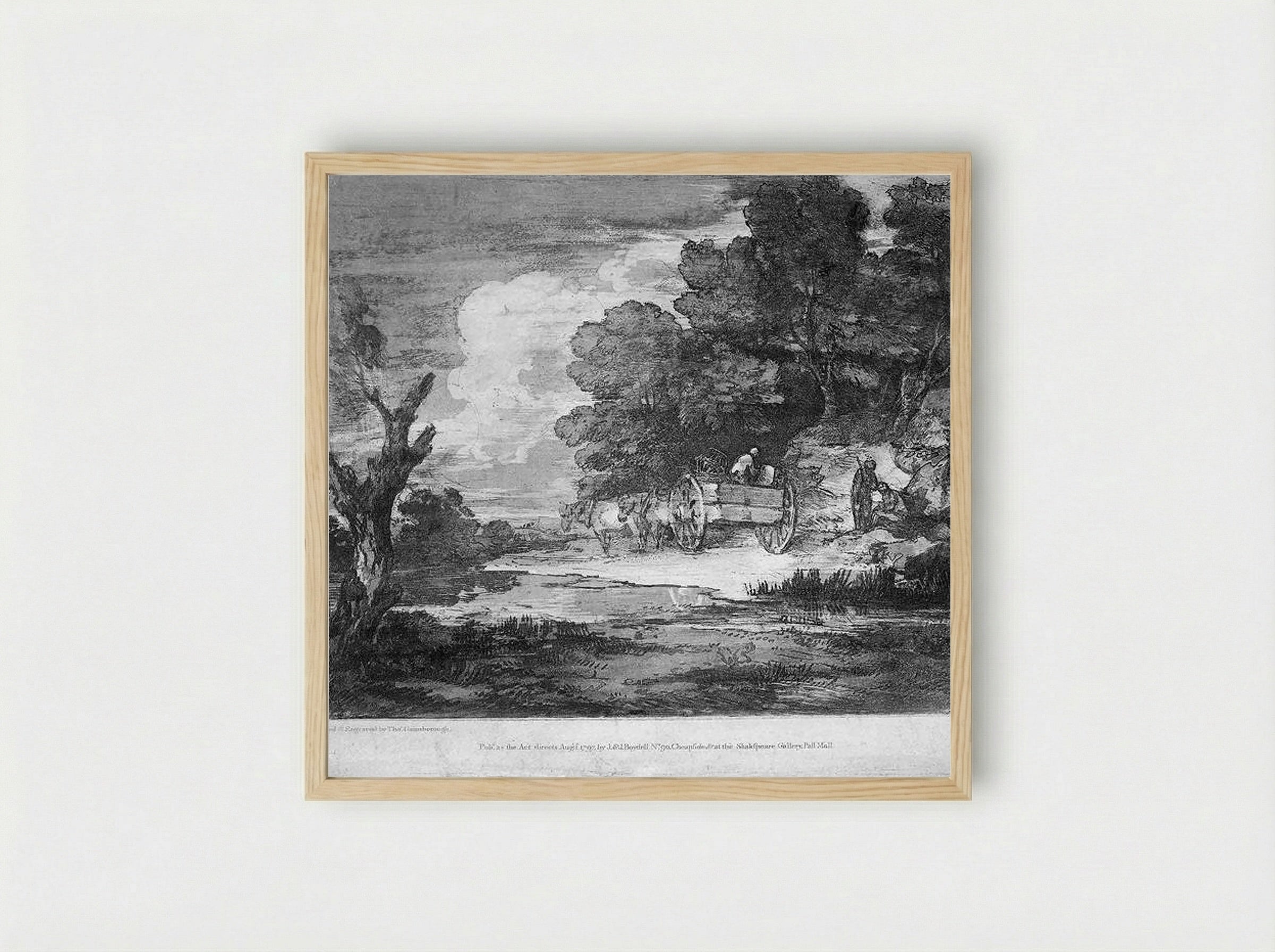 Landscape with Cart and Figures - Thomas Gainsborough - Framed Print Wood