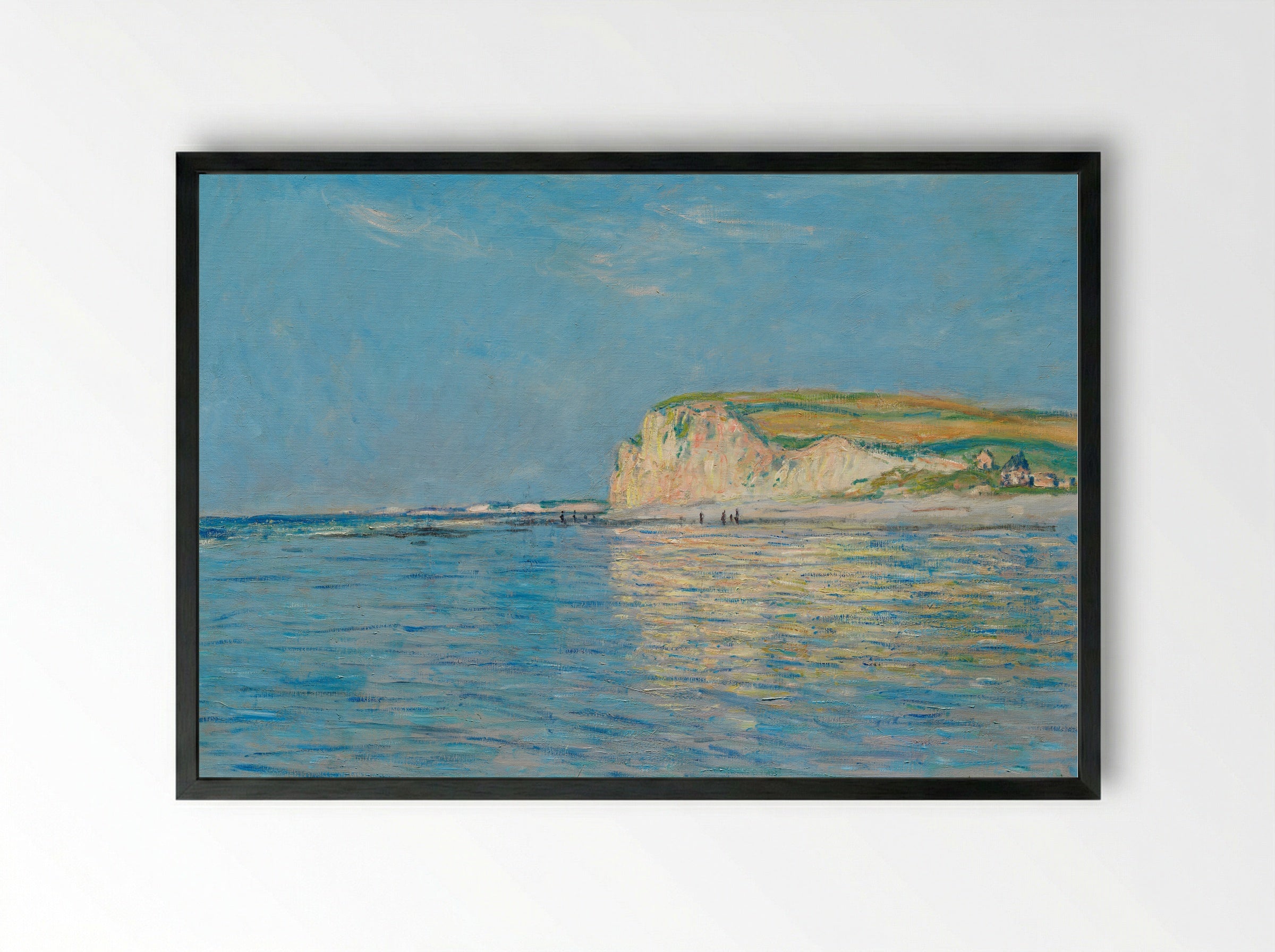 Low Tide at Pourville, near Dieppe - Claude Monet - Framed Print Black