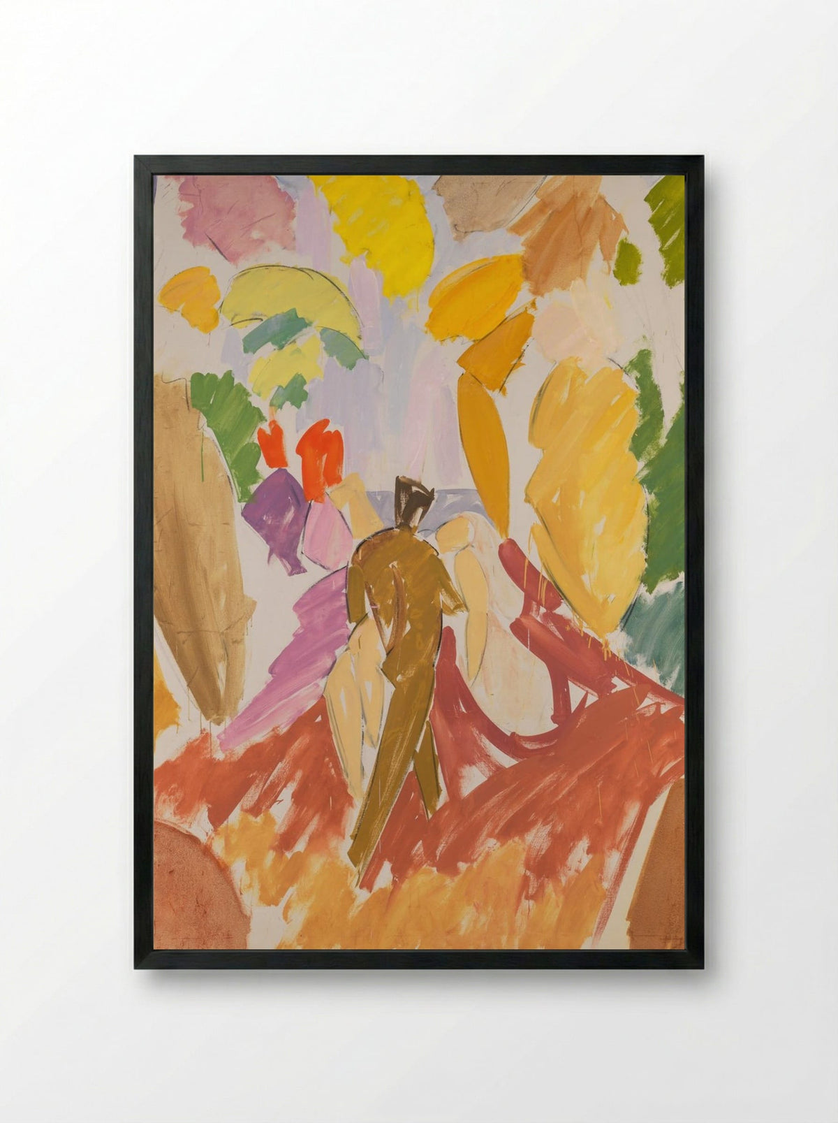 Faun and Nymph - Edvard Weie - Framed Print Black