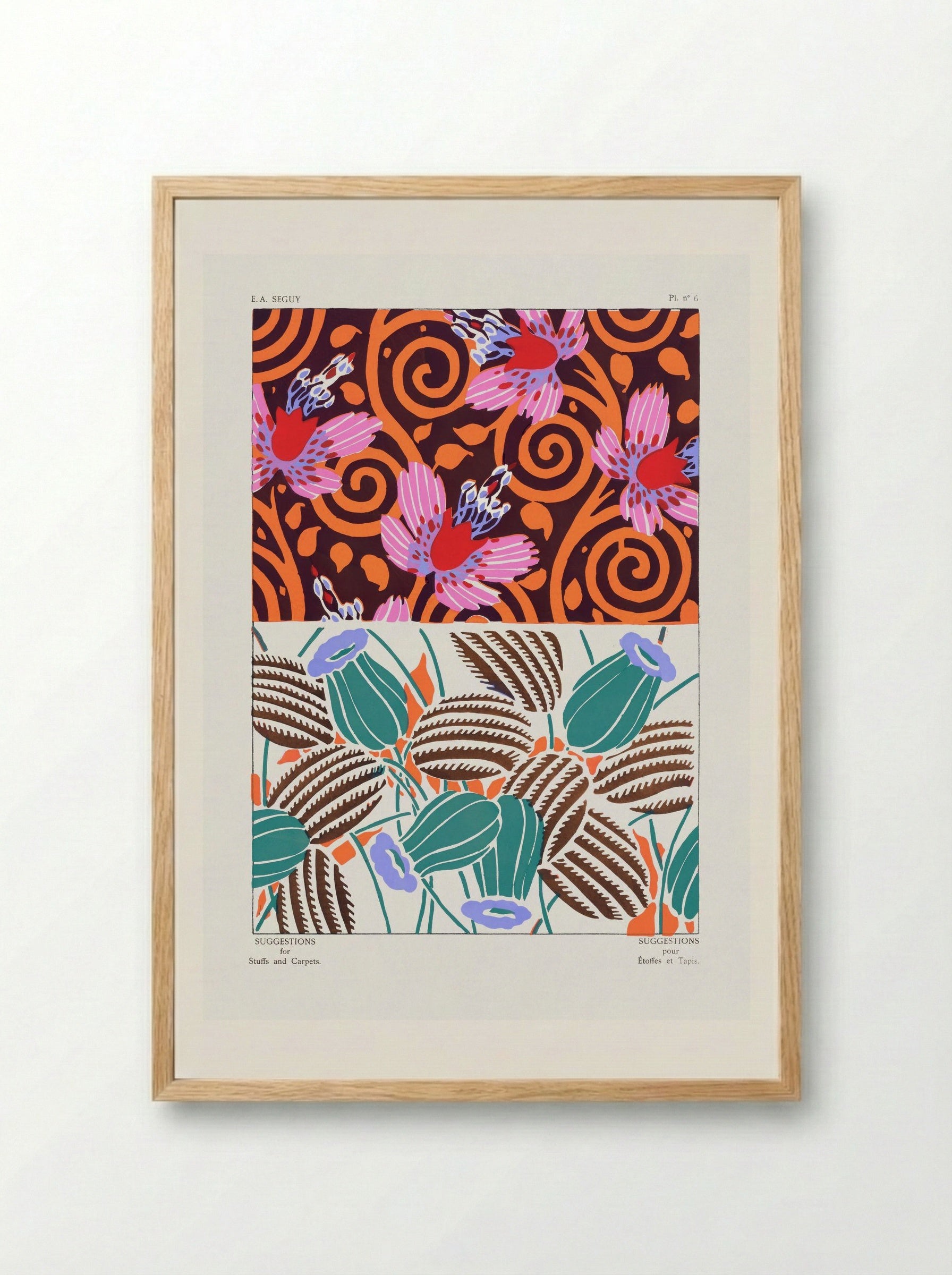 Suggestions for Stuffs and Carpets, Plate 11 - Émile-Allain Séguy - Framed Print Wood