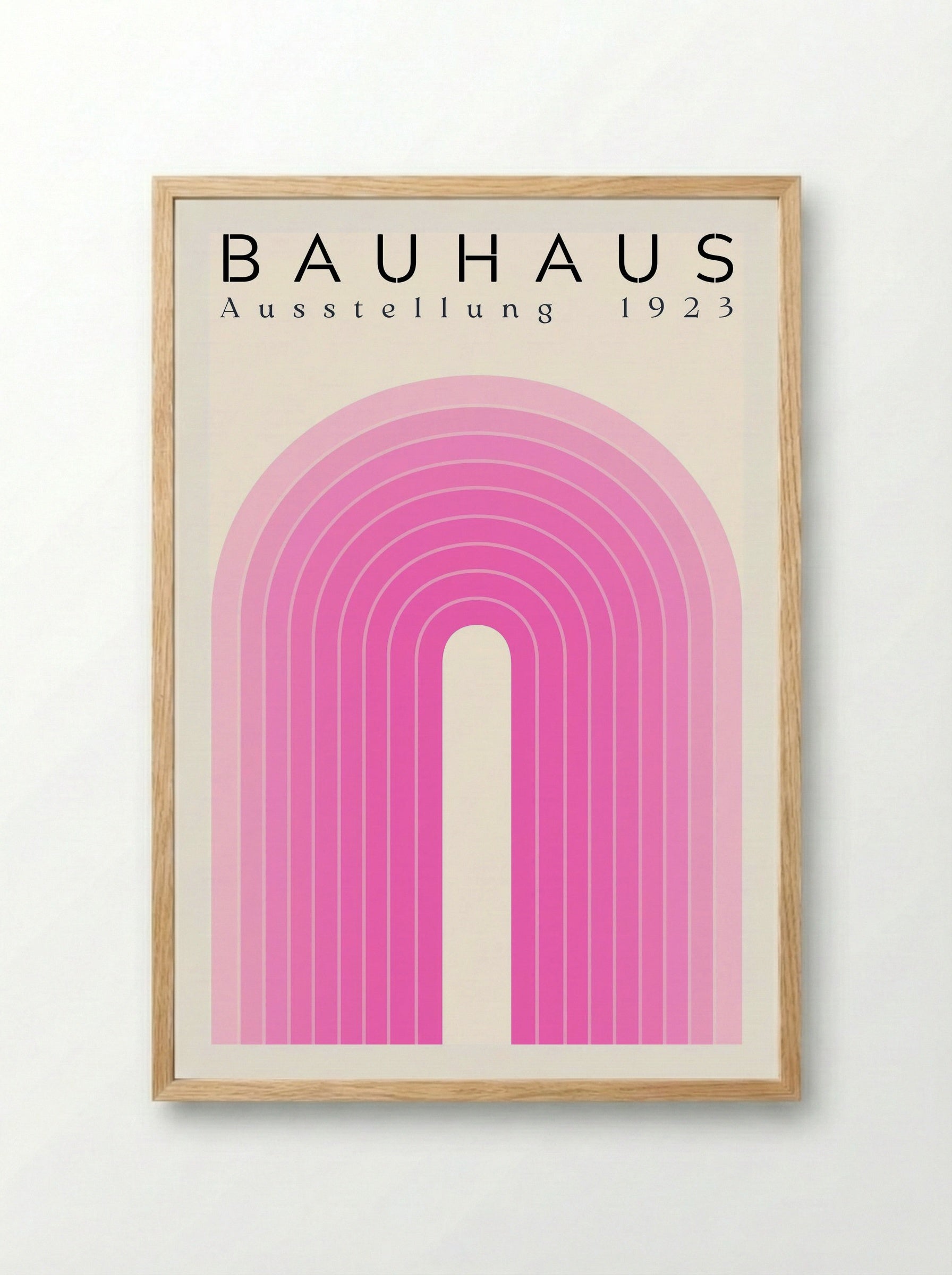 Bauhaus Pink Arch – 1923 Exhibition Poster - Framed Print Wood