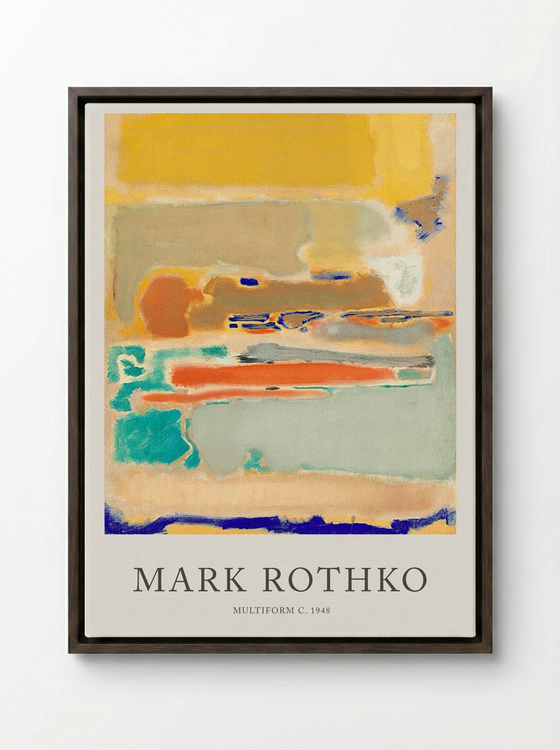 Multiform - Mark Rothko - Framed Canvas Dark Wood