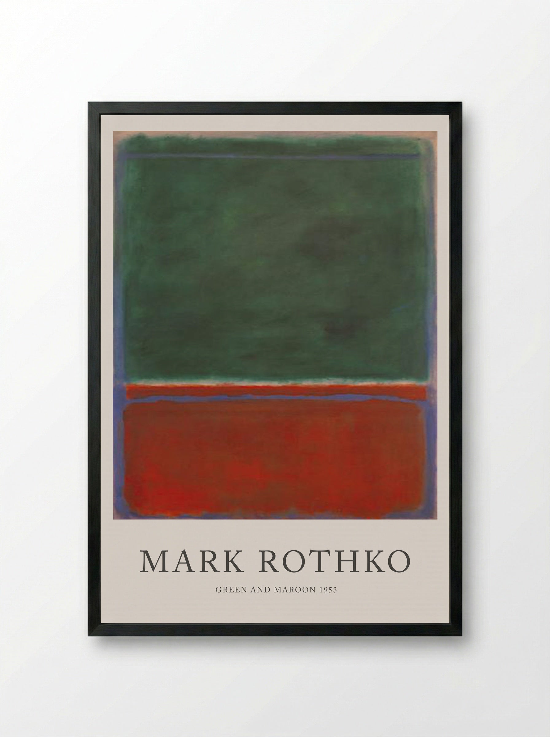 Green and Maroon - Mark Rothko - Framed Print Black