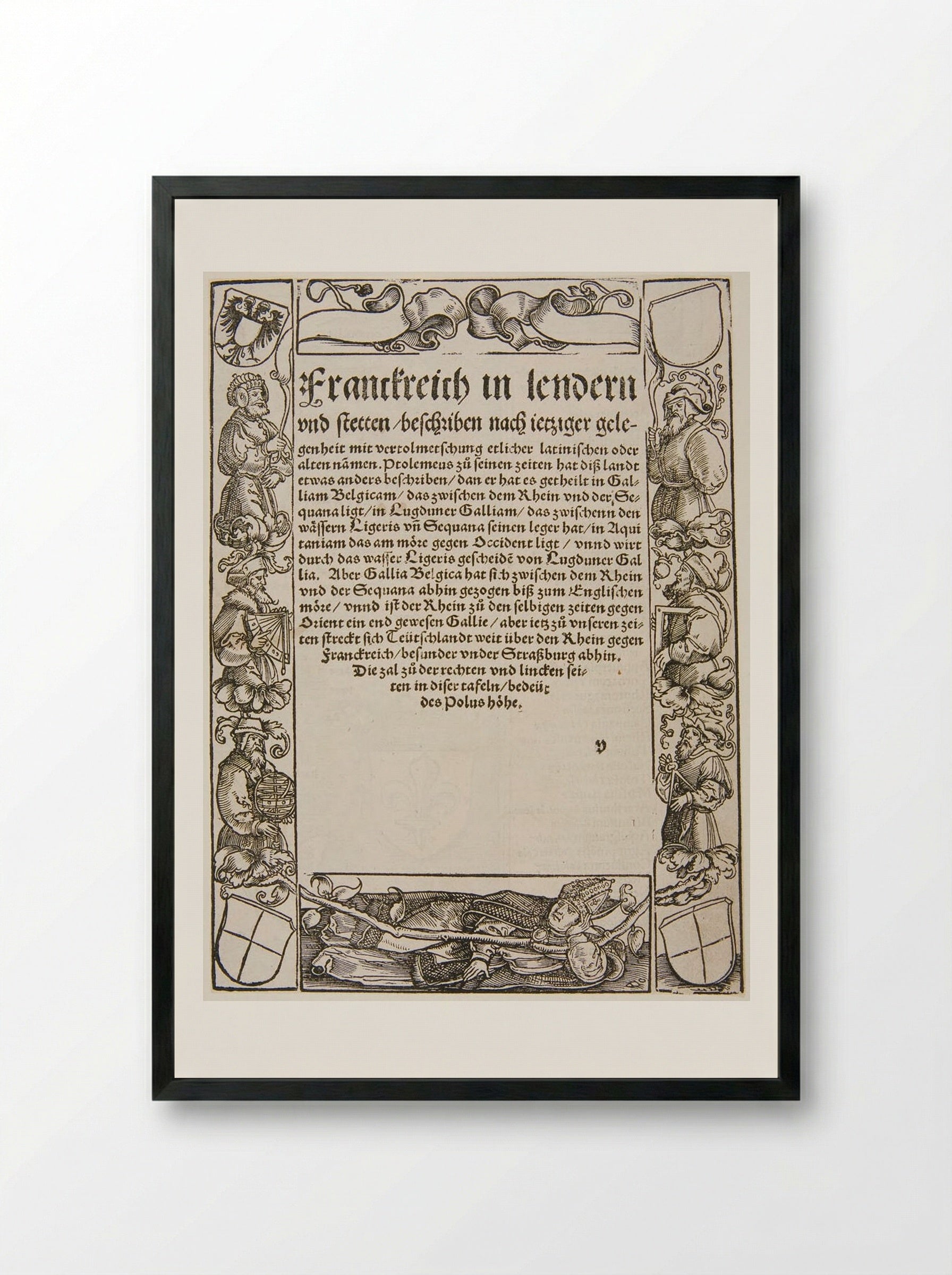 A Recumbent Bishop and Six Mathematicians - Hans Holbein the Younger - Framed Print Black