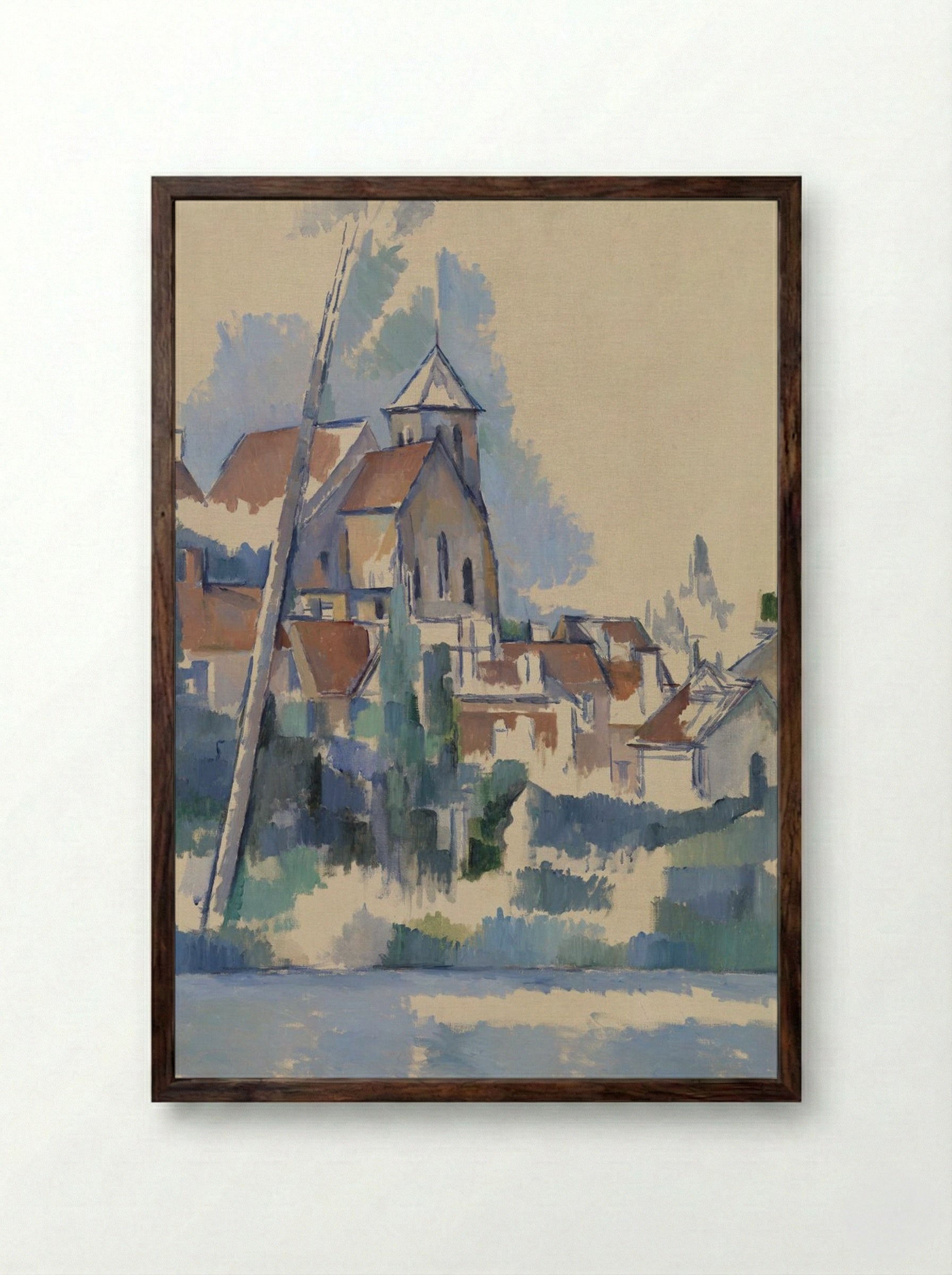 The Church at Montigny-sur-Loing - Paul Cézanne - Framed Print Dark Wood
