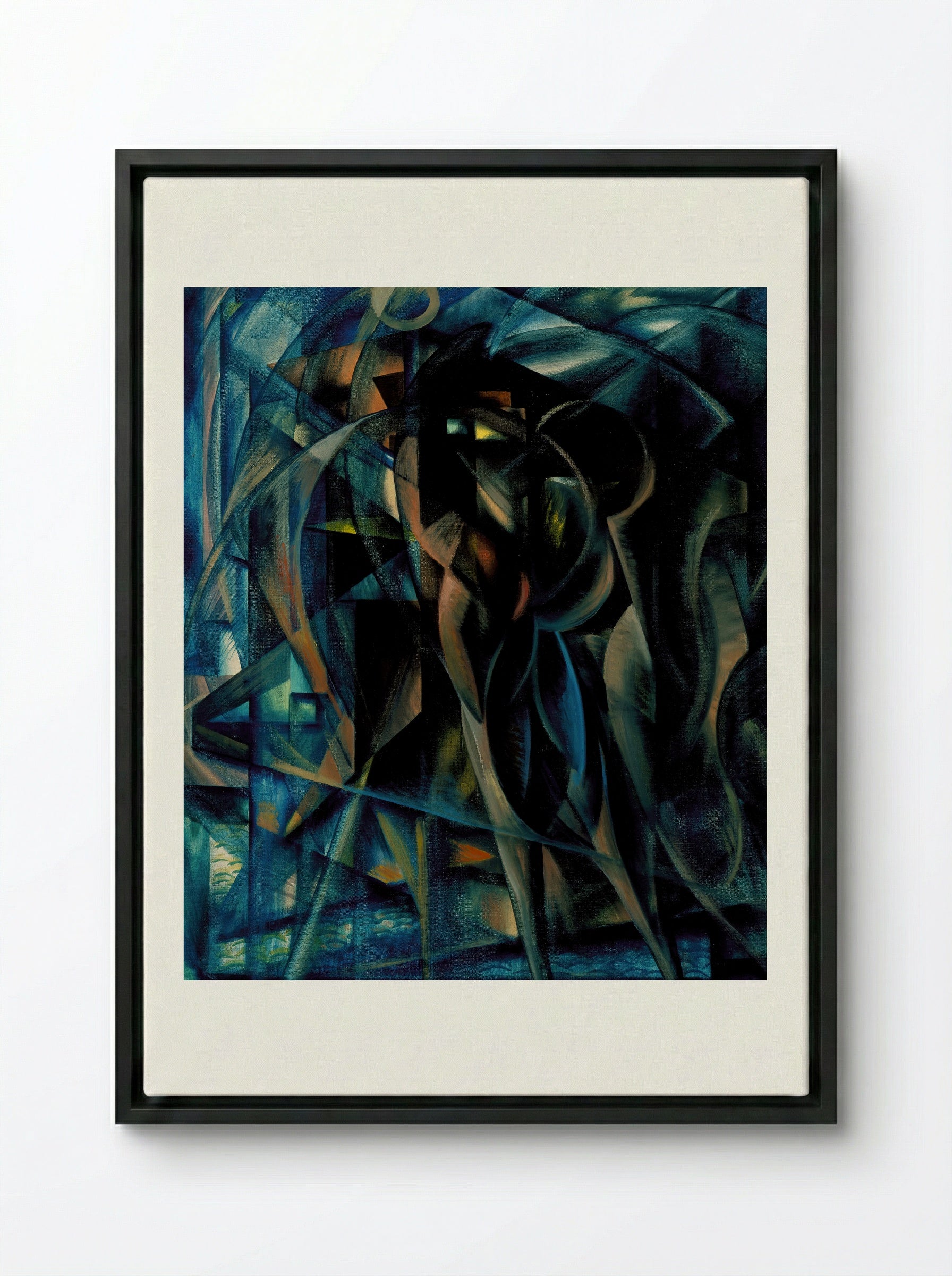 Figures in Blue - Benjamin F. Berlin - Framed Canvas Black
