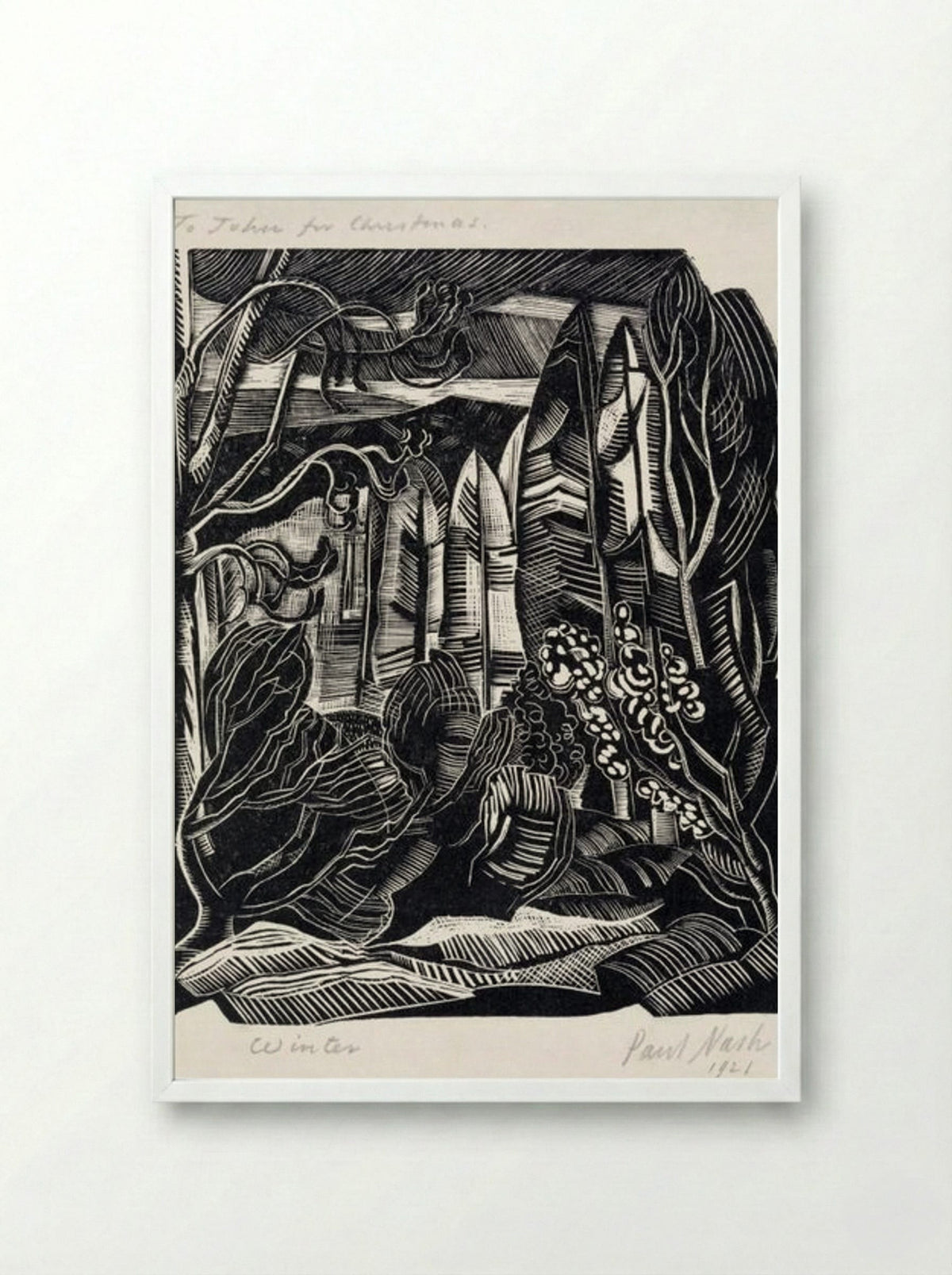 Winter, Hampden - Paul Nash - Framed Print White