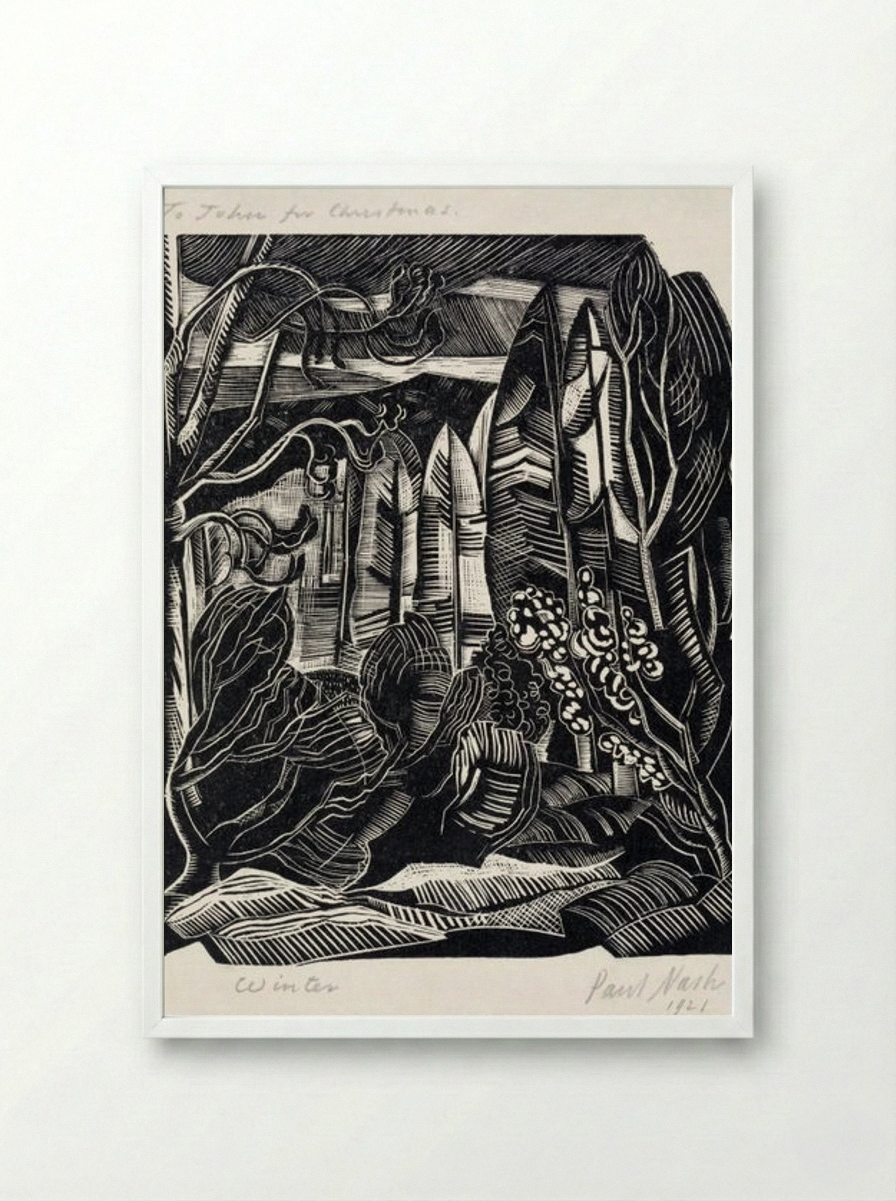 Winter, Hampden - Paul Nash - Framed Print White