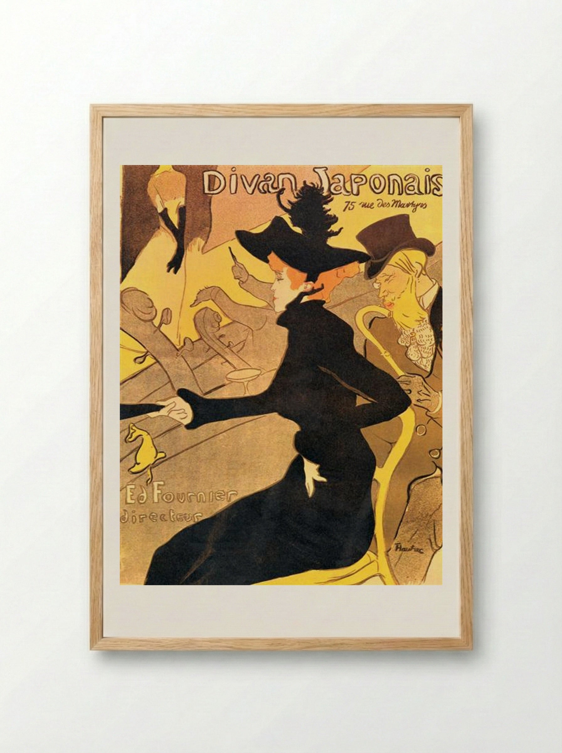 Divan Japonais - Henri de Toulouse-Lautrec - Framed Print Wood