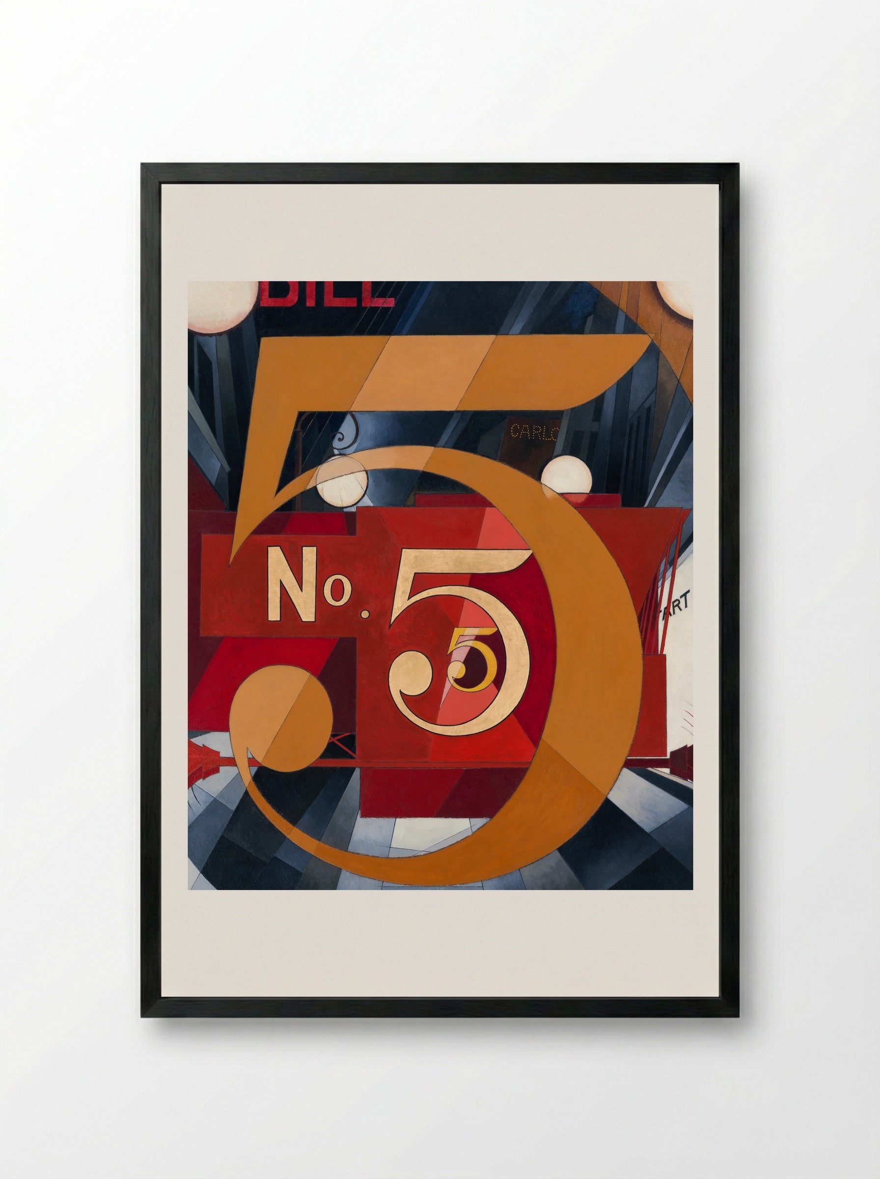 I Saw the Figure 5 in Gold - Charles Demuth - Framed Print Black