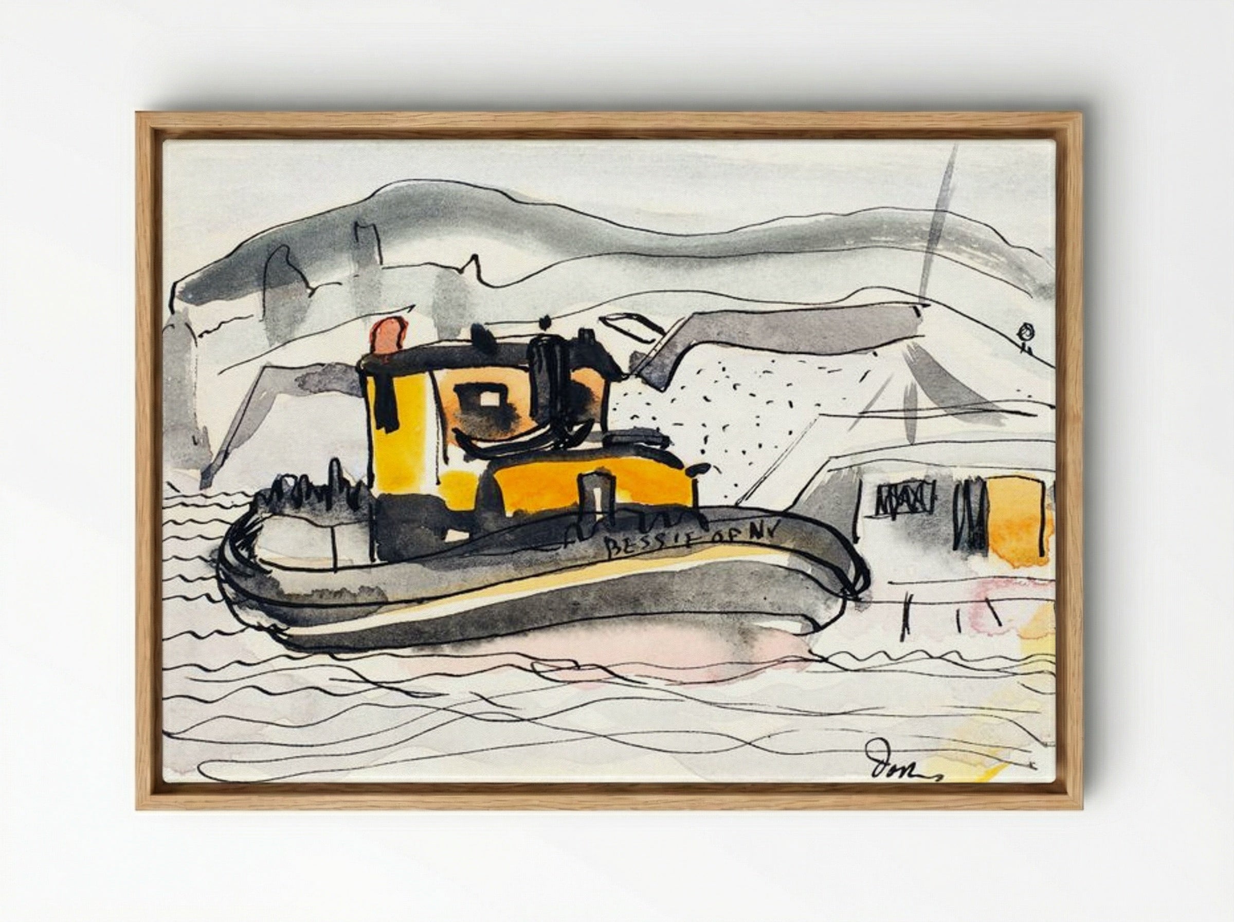 Study for 'The Bessie of New York' - Arthur Dove - Framed Canvas Wood