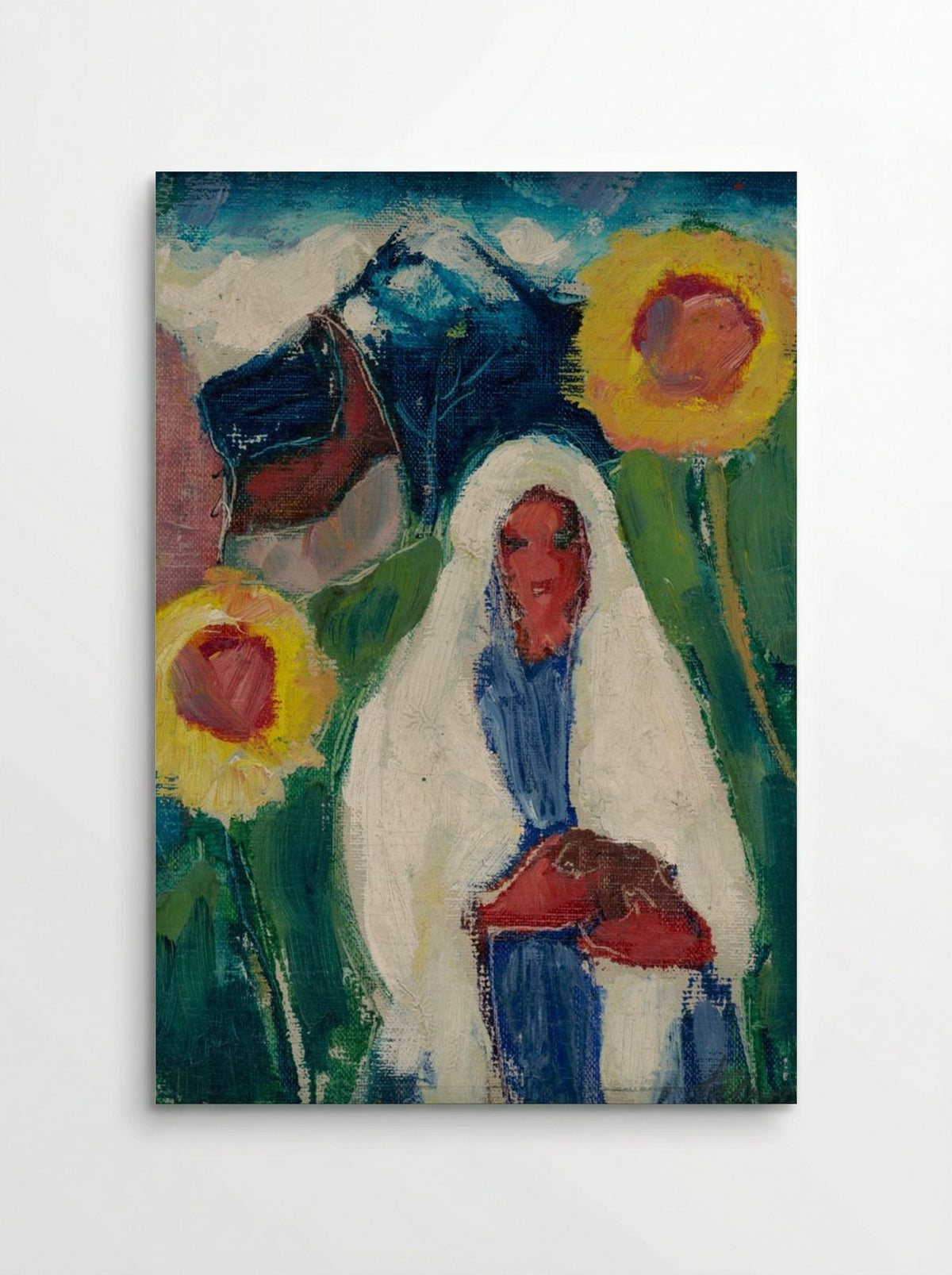 Sketch of a Woman Among Sunflowers - Zolo Palugyay - Poster